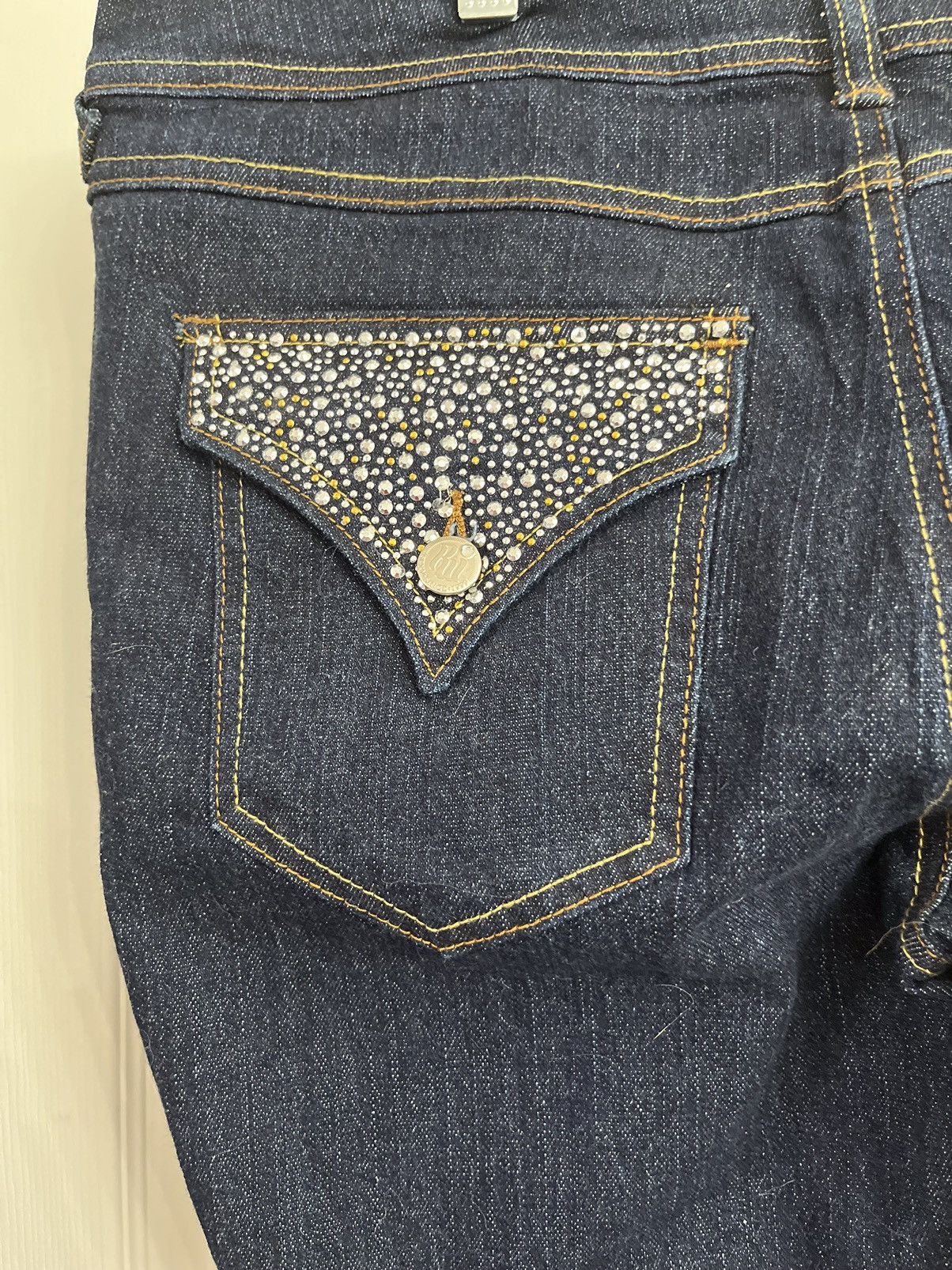 Rocawear Roca Wear Rhinestone Pocket Flare Leg Jeans Size 15 Size 38" / US 16 / IT 52 - 5 Thumbnail
