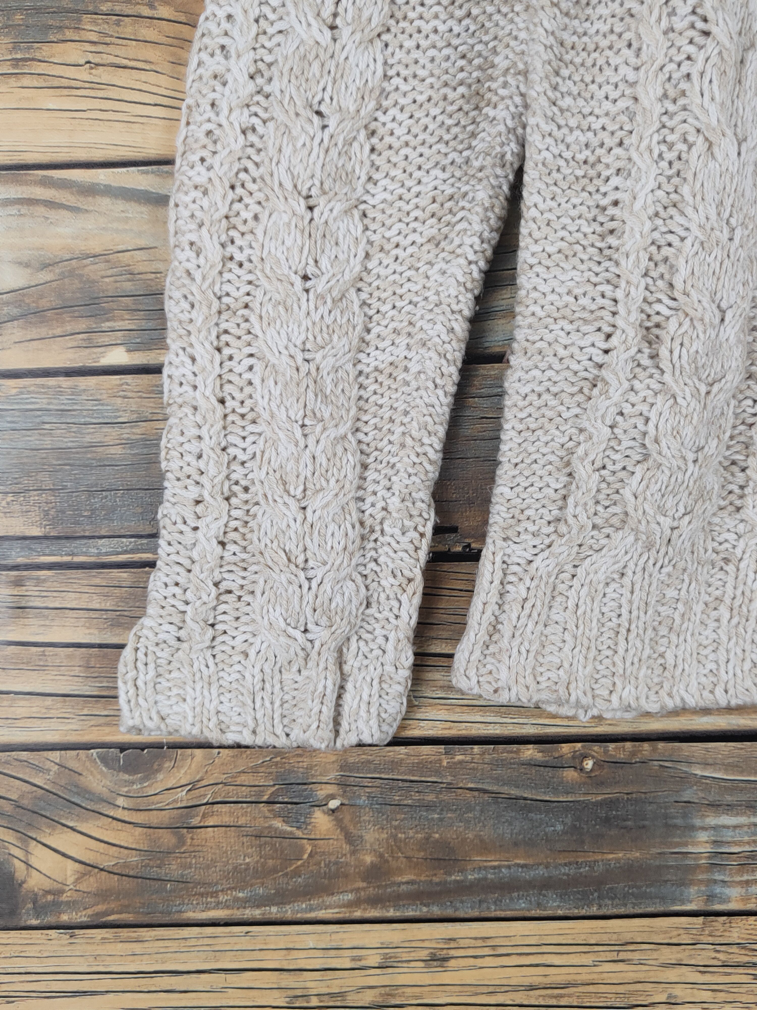 Aran Isles Knitwear × Japanese Brand × Vintage Non & Billy Light Brown Knitwear Cardigan #W1241 Size S / US 4 / IT 40 - 4 Thumbnail