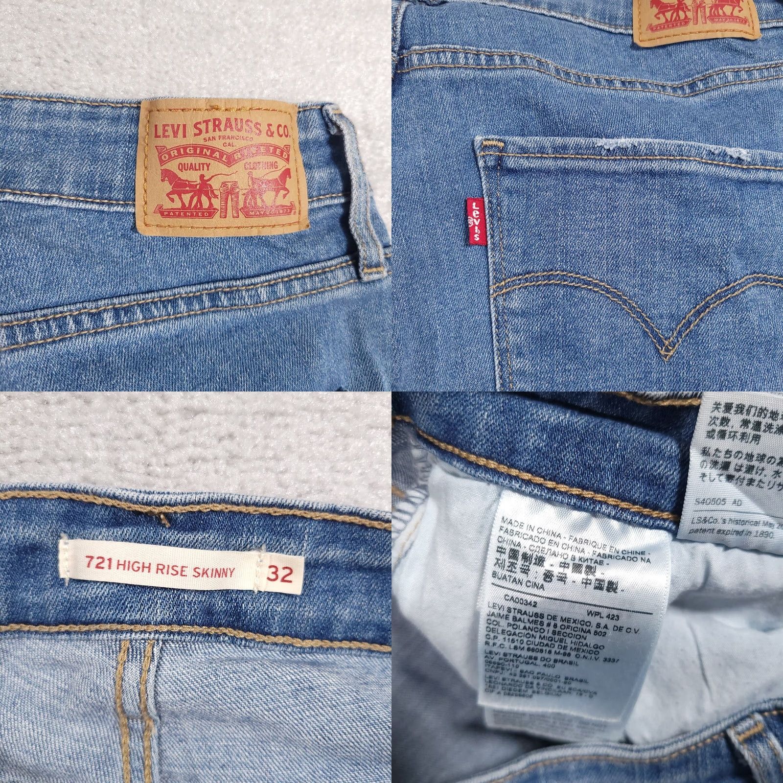 Levi's Levi's 721 High-Rise Skinny Akle Raw Him Dostressed Medium Wash Denim Womens 32 Size ONE SIZE - 9 Thumbnail