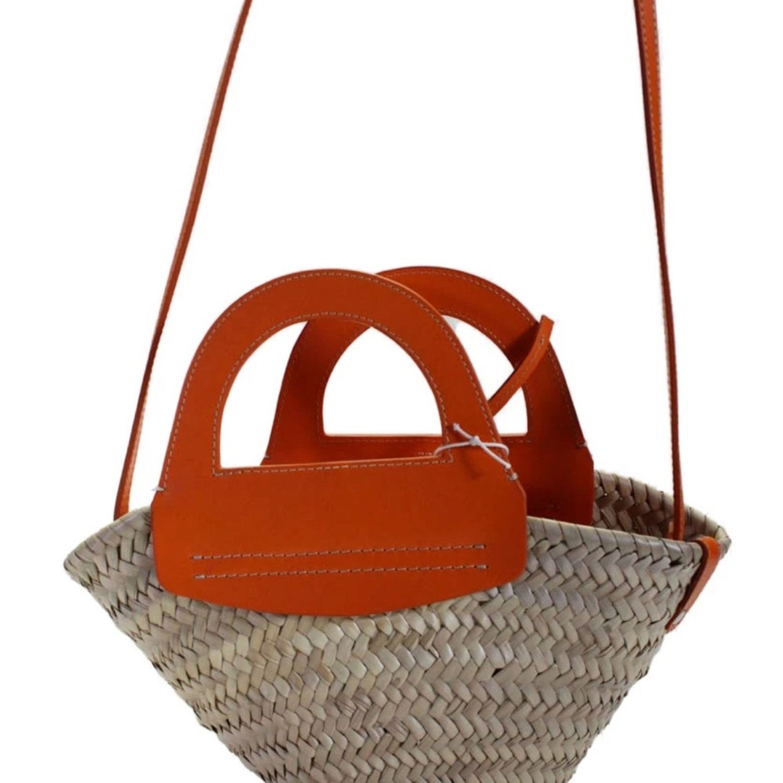 Hereu Hereu Mini Cabas Straw Tote Tangerine NWT Size ONE SIZE - 8 Thumbnail