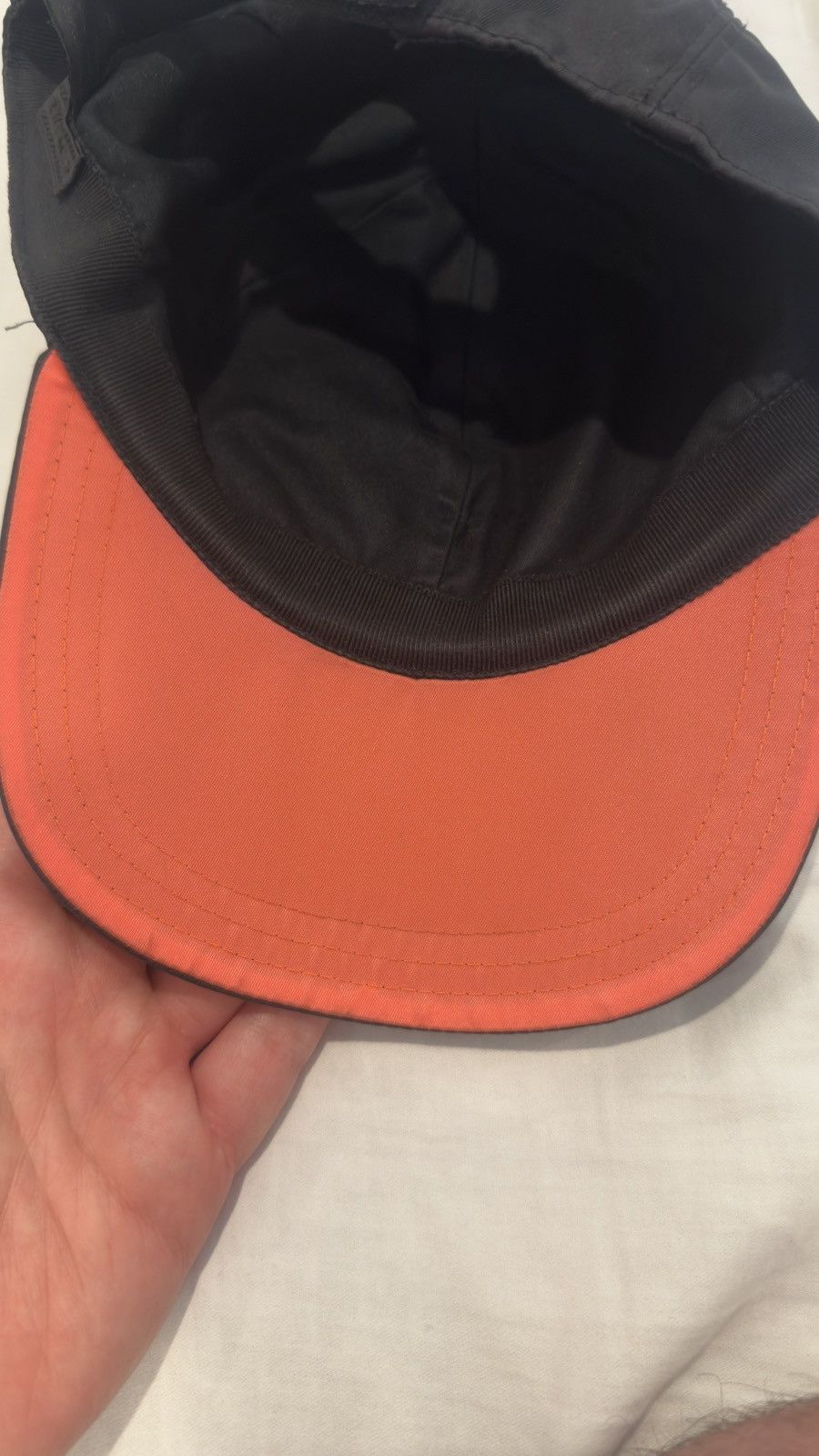 Prada Black/Orange Prada 018 Logo-appliqué Nylon Cap Size ONE SIZE - 5 Thumbnail