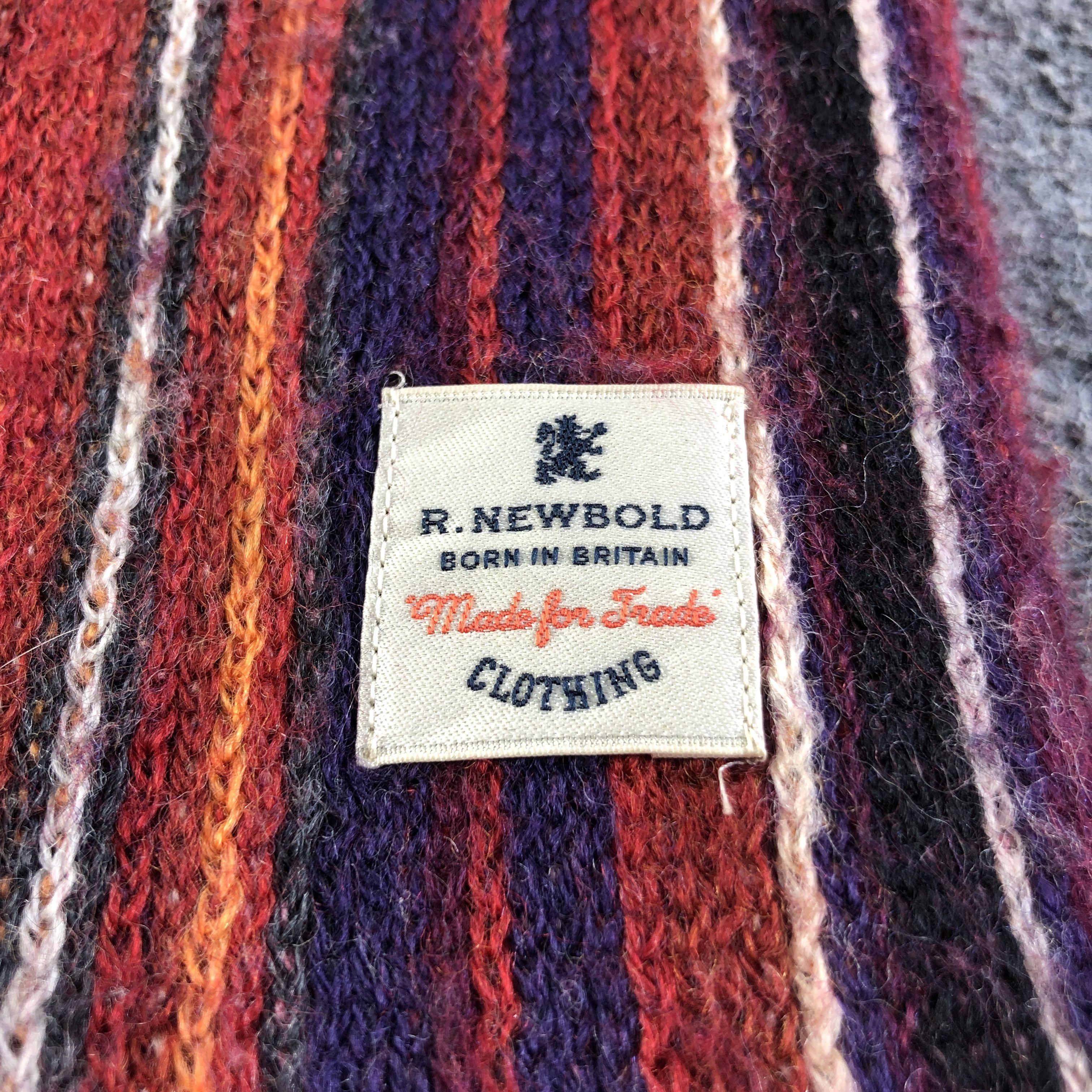 R.Newbold R.Newbold Striped Wool Scarf Muffler Neckwear V2791 Size ONE SIZE - 4 Thumbnail