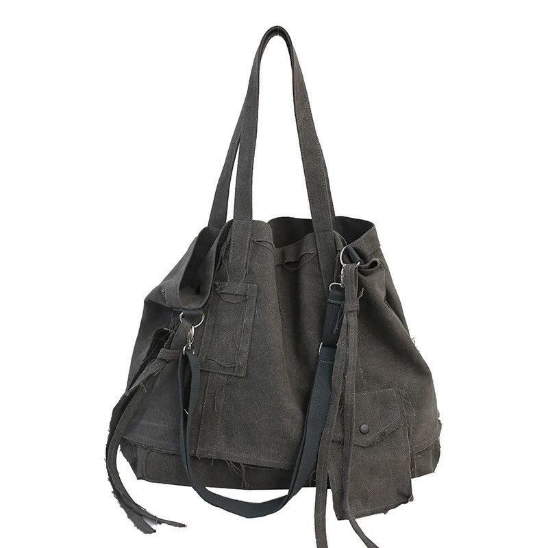 Japanese Brand × Vintage Vintage Canvas School Big Shopping Bag Handbag Size ONE SIZE - 3 Thumbnail