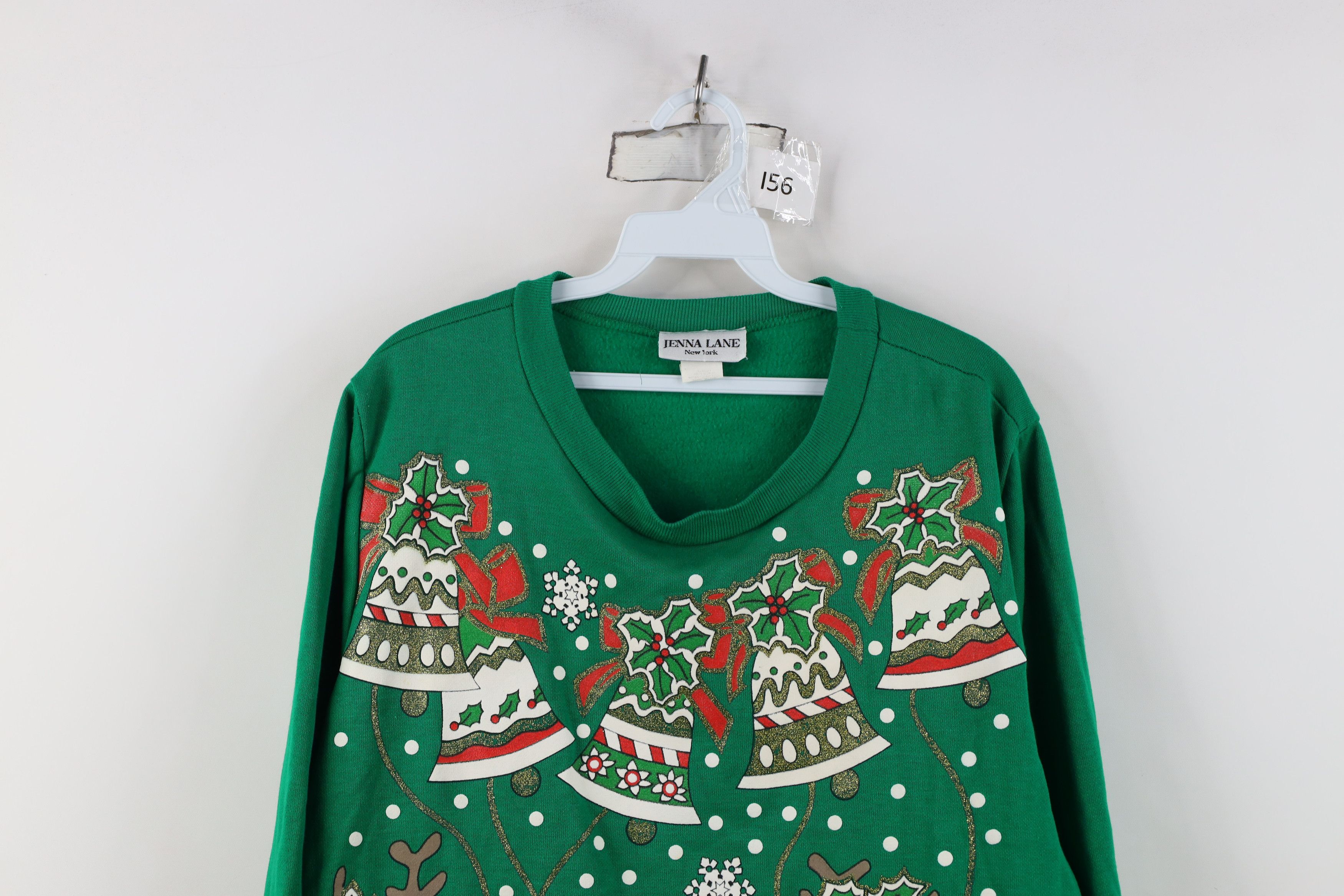 Vintage Vintage 90s Streetwear Reindeer Snowflake Sweatshirt USA Size L / US 10 / IT 46 - 2 Thumbnail
