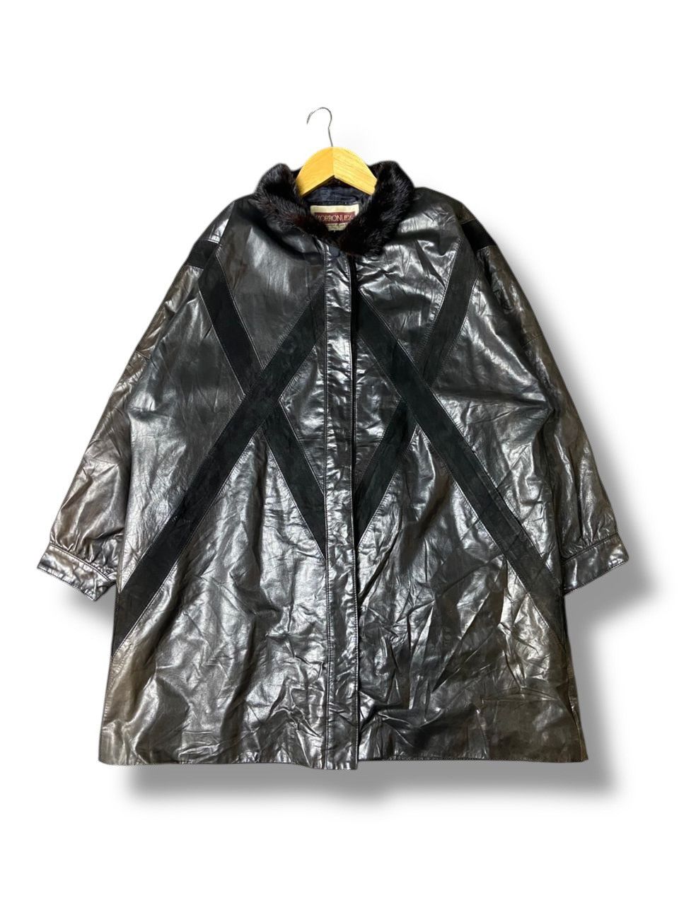 Japanese Brand Zorronuez Leather Coat with Fur Collar (149) Size US L / EU 52-54 / 3 - 1 Thumbnail