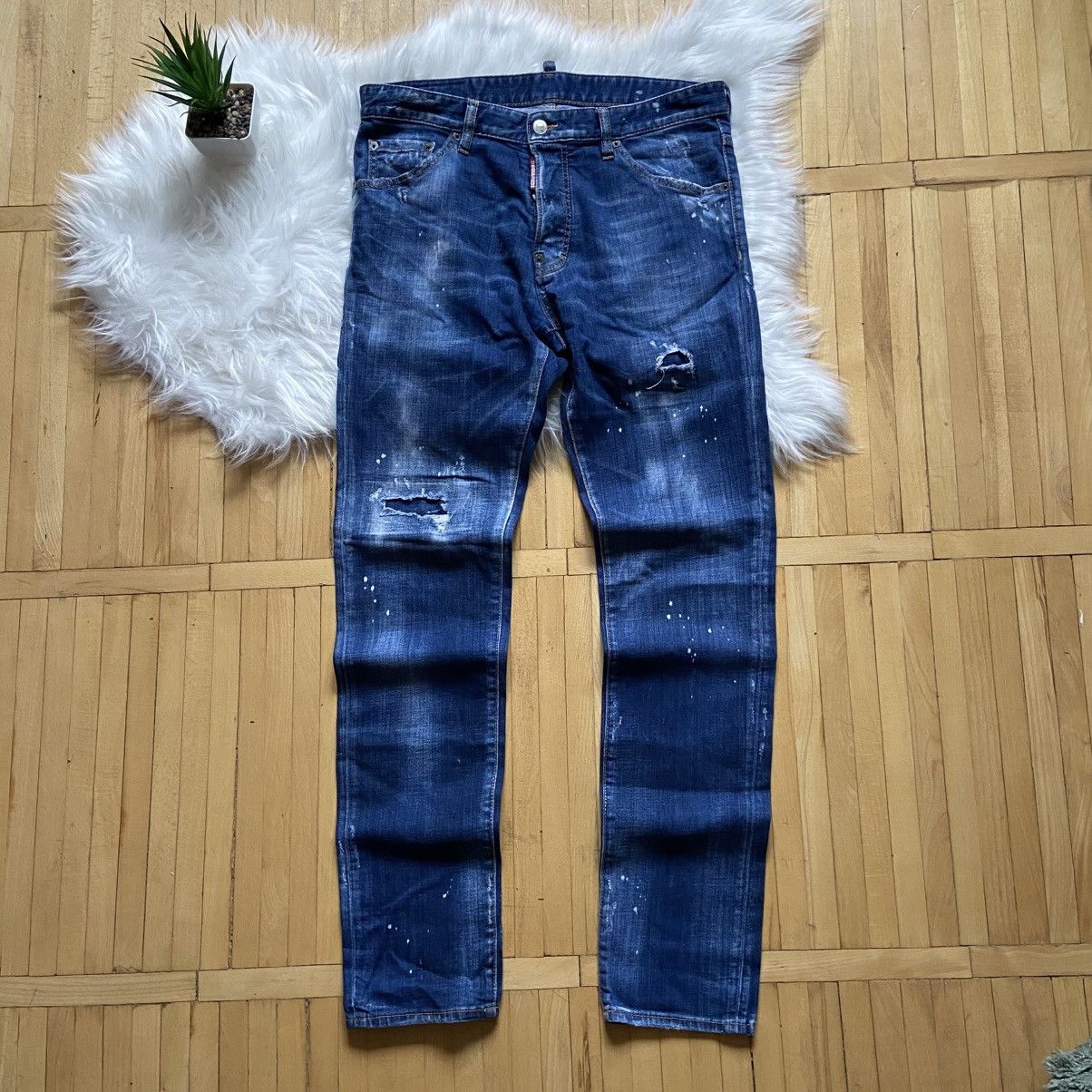 Dsquared2 📌 Crazy Dsquared2 Slim Fit Distressed Jeans Mens 32 Size US 32 / EU 48 - 1 Thumbnail