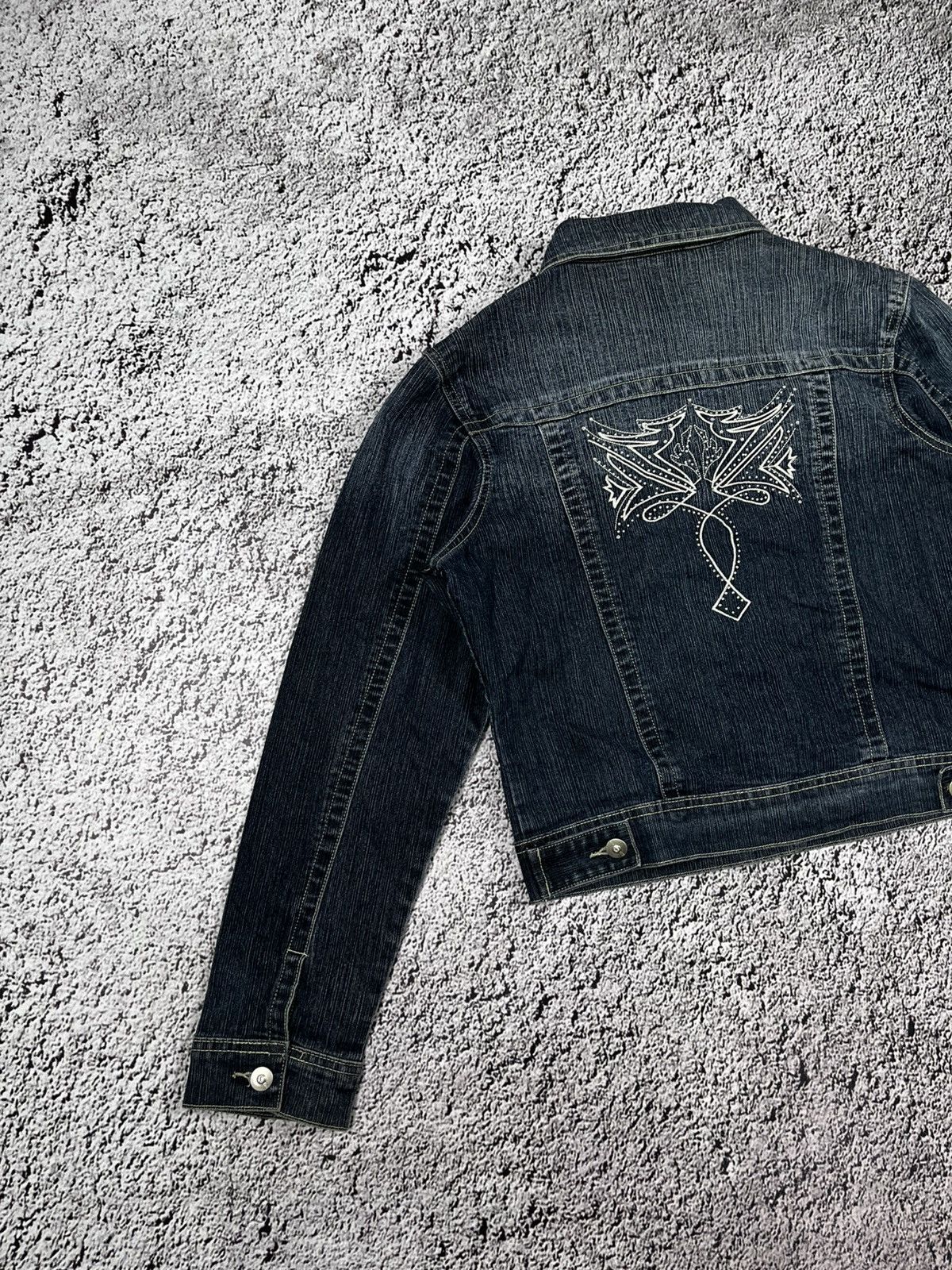 Vintage Vintage Y2K rhinestones denim jacket Japanese grunge style Size M / US 6-8 / IT 42-44 - 7 Thumbnail