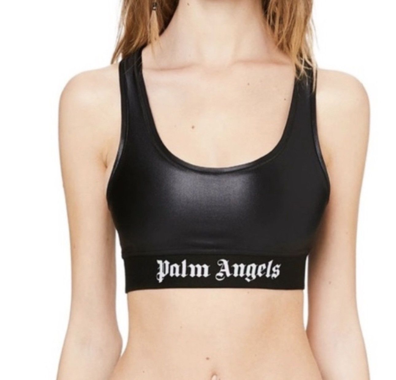 Palm Angels PALM ANGELS Sports Bra Medium Black Shine Racerback Unpadded Size M / US 6-8 / IT 42-44 - 13 Thumbnail