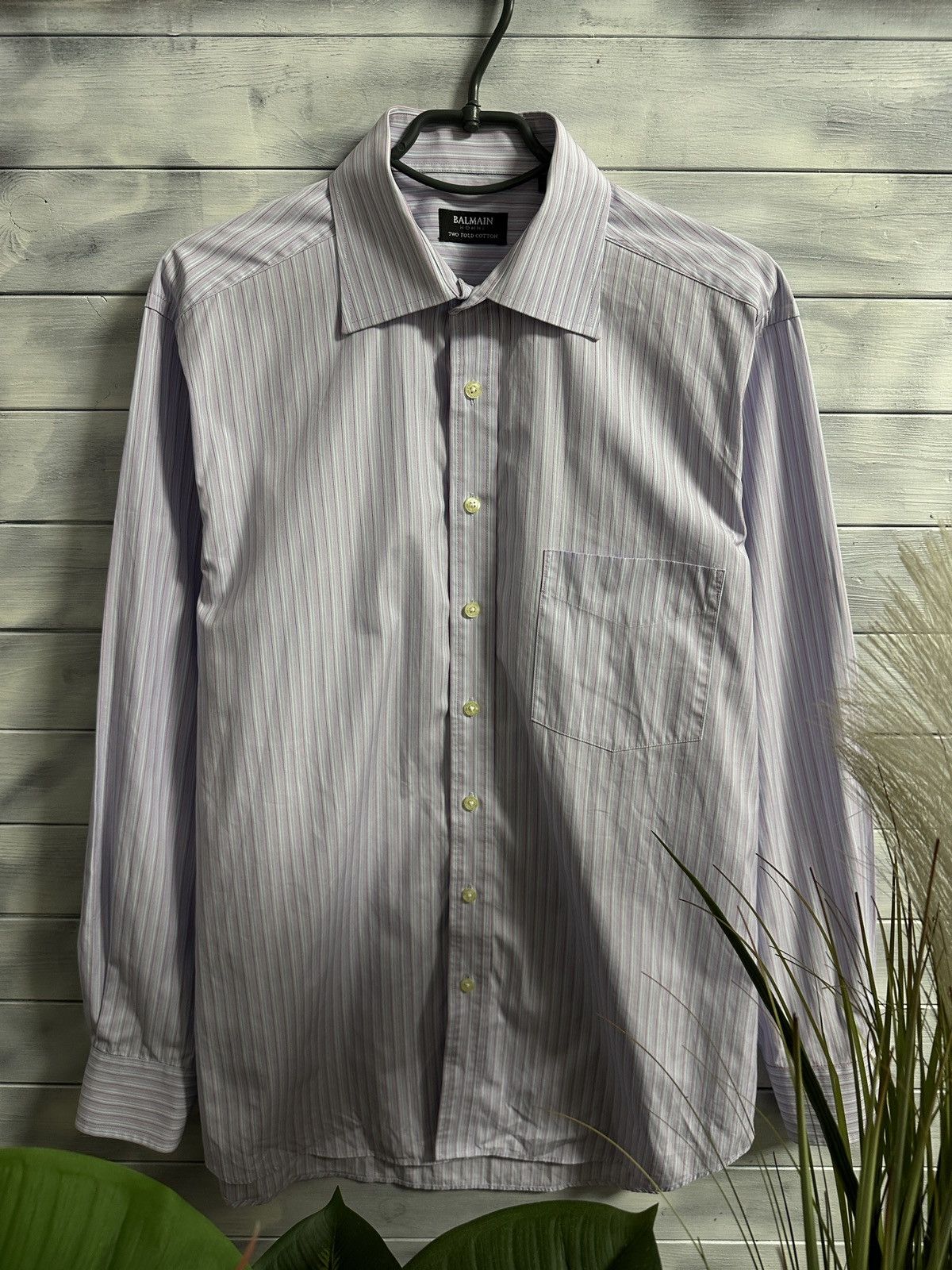 Balmain Rare Luxury Shirt Balmain Home Two Fold Cotton Vintage Size US L / EU 52-54 / 3 - 1 Thumbnail