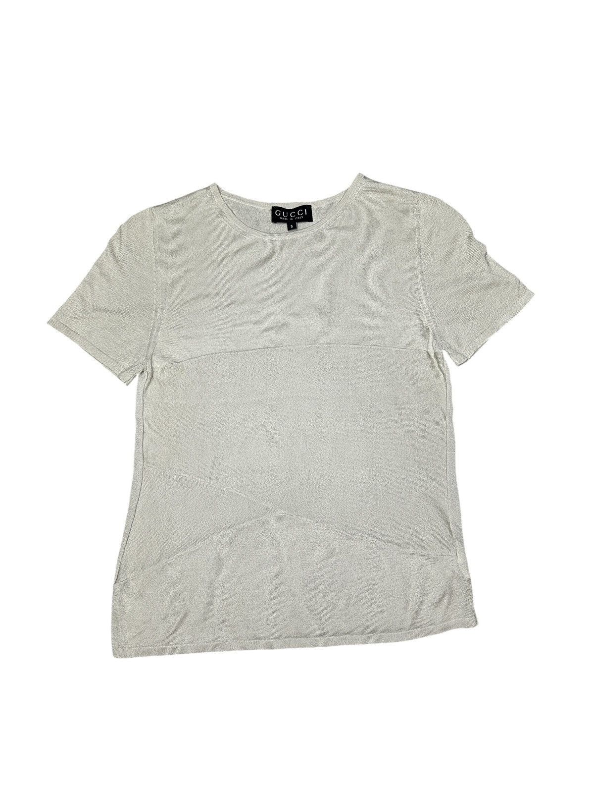 Gucci S/S 98 Tom Ford Knitted Patch T-Shirt Size S / US 4 / IT 40 - 1 Thumbnail