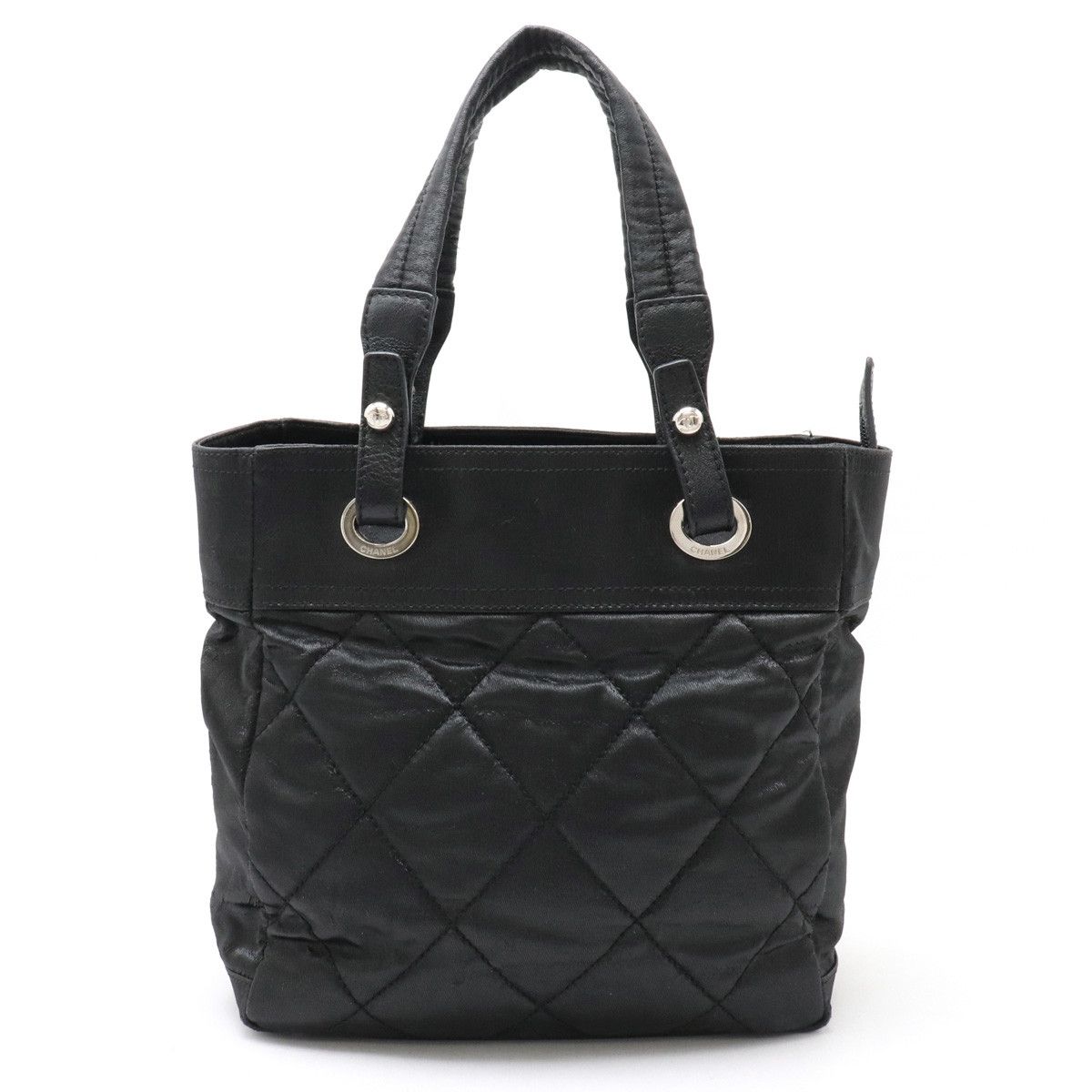 Chanel Chanel Chanel Paris Biarritz Tote PM Coated Canvas/Leather A34208 Canvas Tote Bag A34208 in Very Good Condition Size ONE SIZE - 1 Thumbnail
