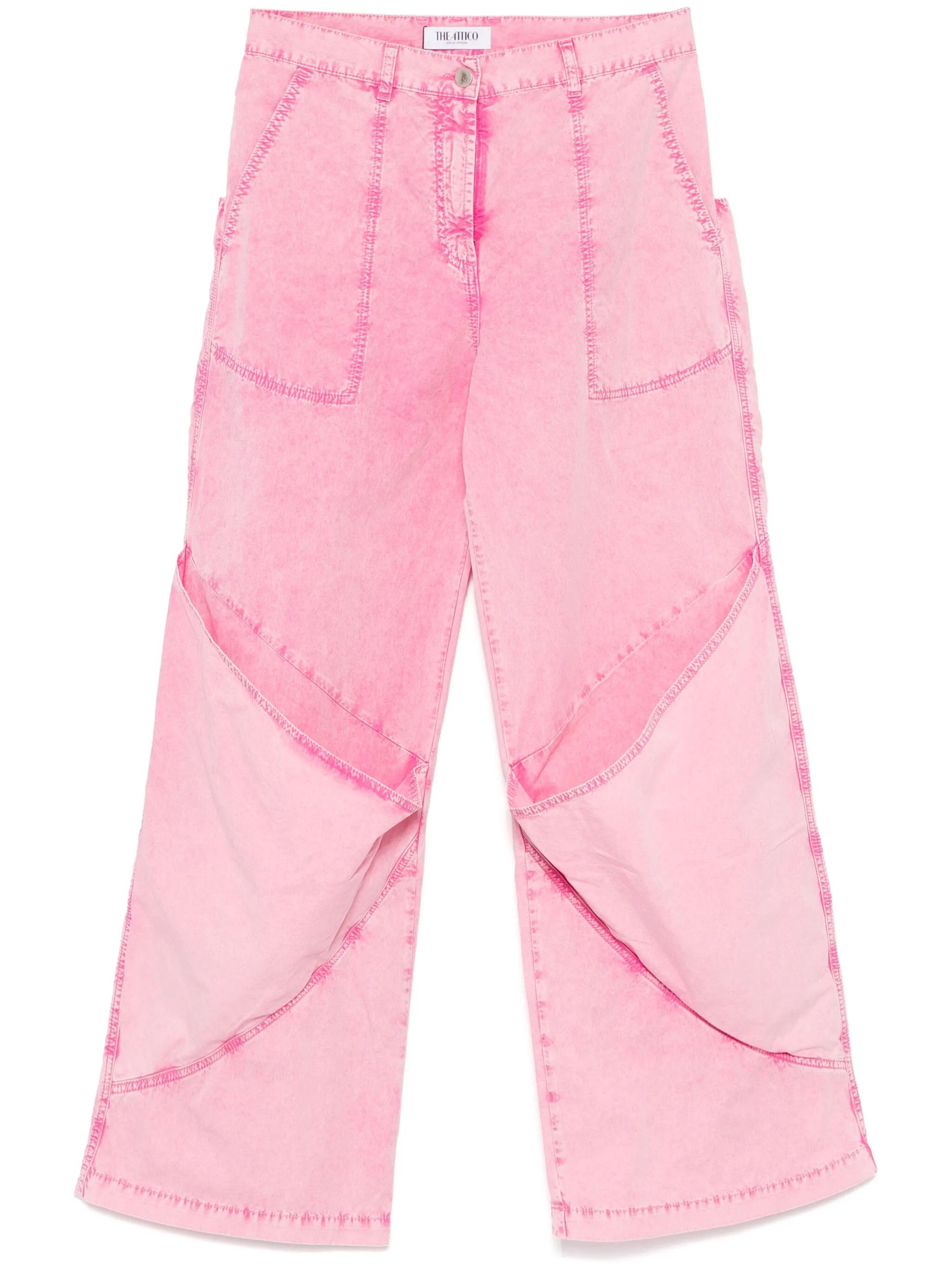 The Attico o1s22i1n0325 Hi-Waisted Loose Fit Pant in Pink Size 28" / US 6 / IT 42 - 1 Thumbnail