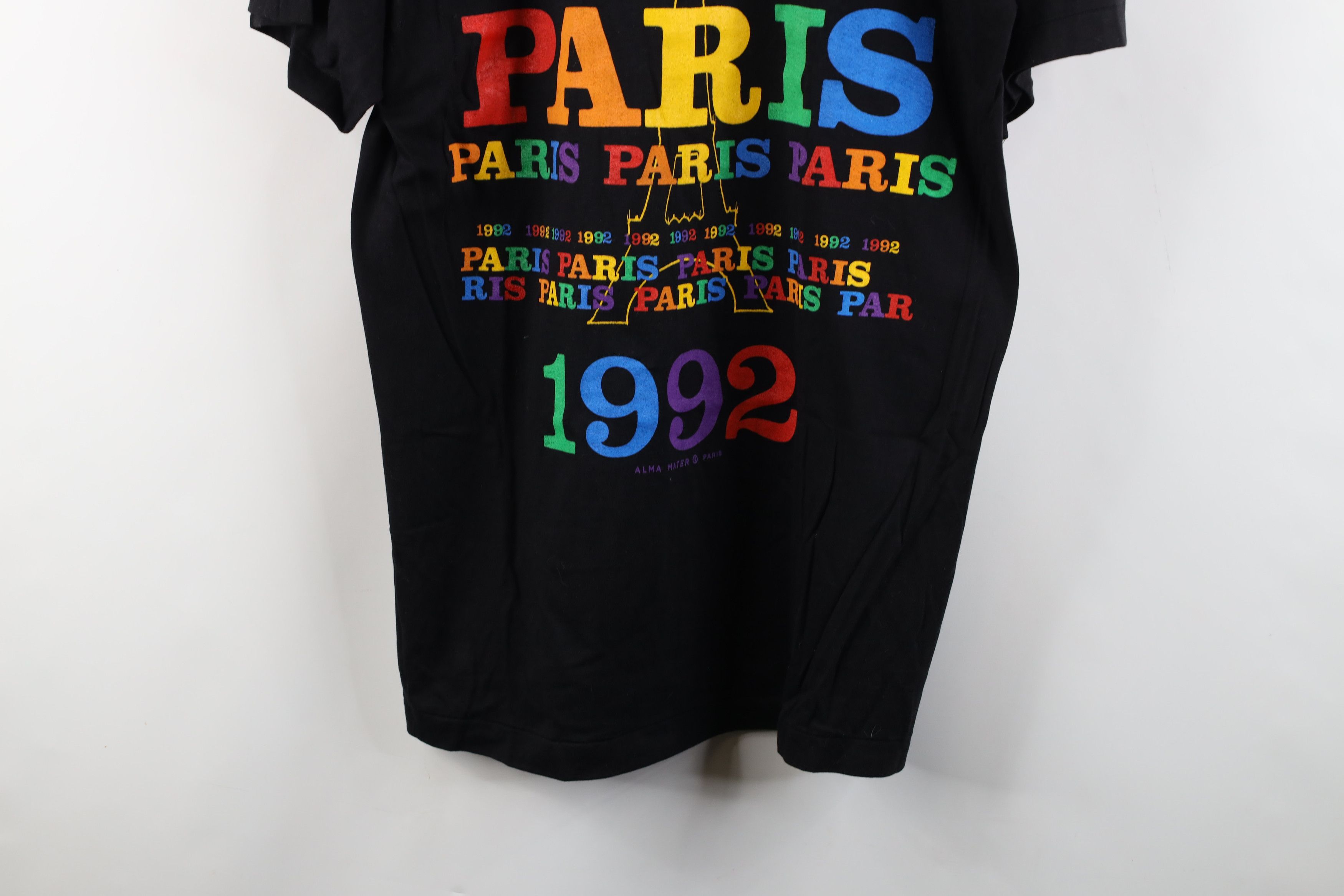 Vintage Vintage 90s Streetwear Rainbow Paris Eiffel Tower T-Shirt Size XXL / US 16-18 / IT 52-54 - 3 Thumbnail