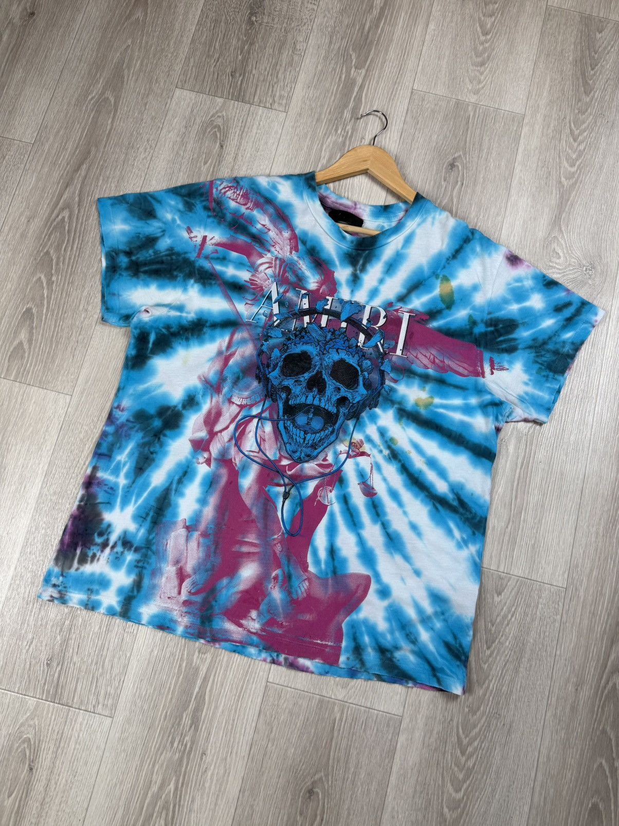 Amiri Amiri Distressed T-Shirt TIE DYE SKULL Size L Size US L / EU 52-54 / 3 - 3 Thumbnail