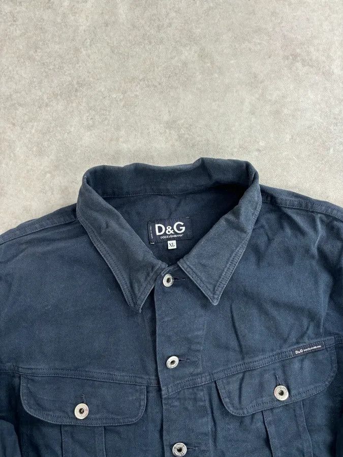 Dolce & Gabbana 2000s Dolce & Gabbana Navy Trucker Jacket Size US L / EU 52-54 / 3 - 4 Thumbnail