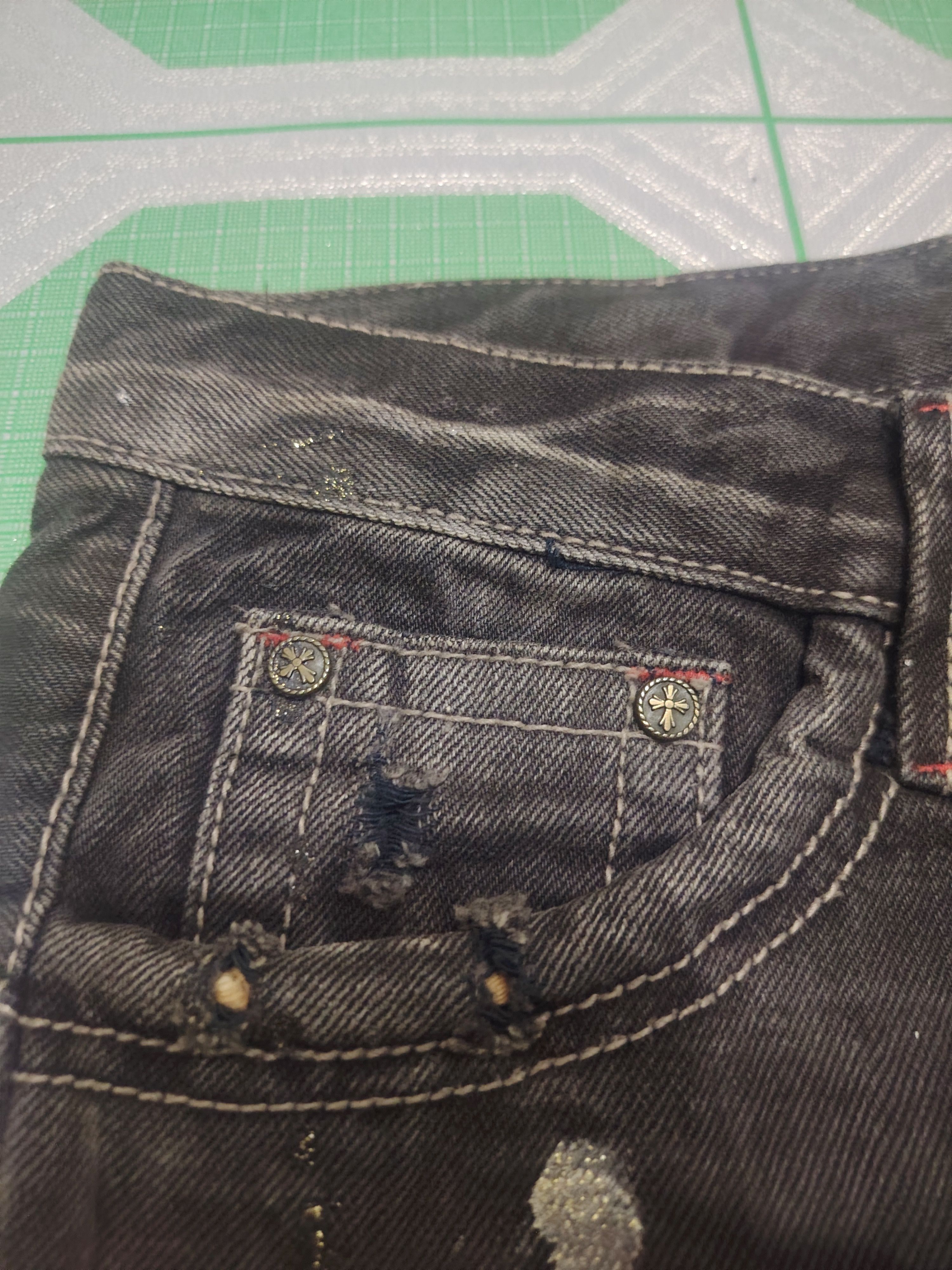 Yasuyuki Ishii Japan Lagust Painted Bead Pattern Distres Jeans Flared Jeans Size US 32 / EU 48 - 10 Thumbnail