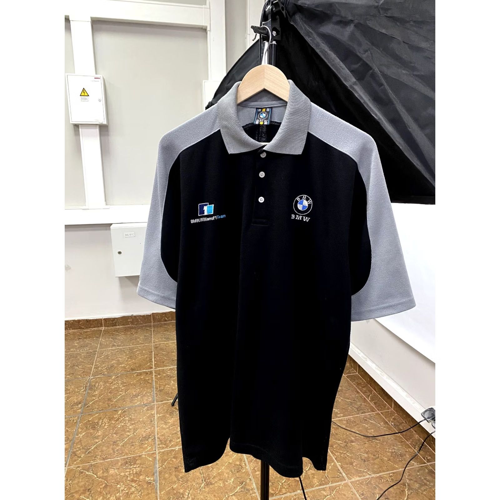 BMW VINTAGE BMW Williams F1 Team Racing Graphic polo T-Shirt XL Black 90s Mens Size US XL / EU 56 / 4 - 2 Thumbnail
