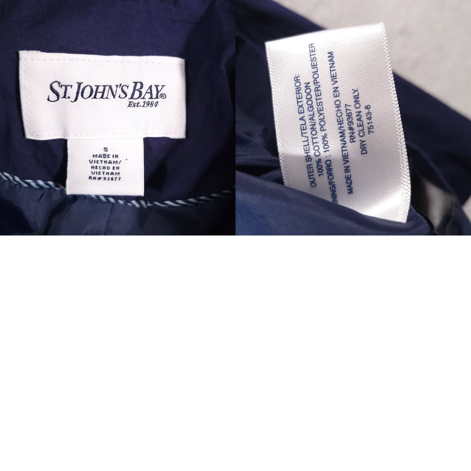 Vintage St John's Bay Blue Jacket Trench Coat Women's Small Button Front Lined Size S / US 4 / IT 40 - 9 Thumbnail
