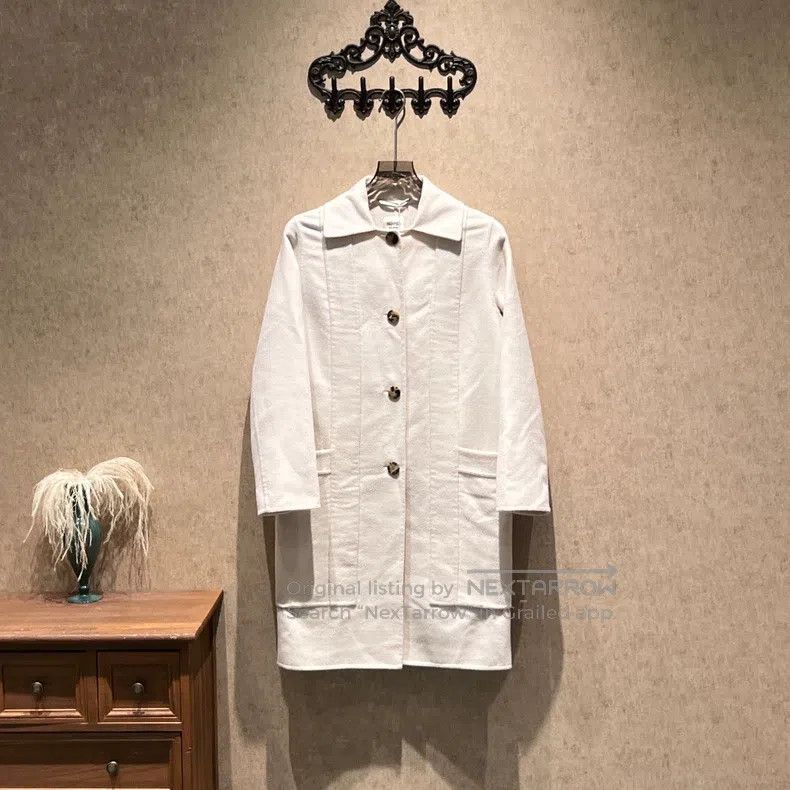 Hermes Hermes Off-White Double-Faced Cashmere Coat Size XXS / US 00 / IT 34 - 1 Thumbnail