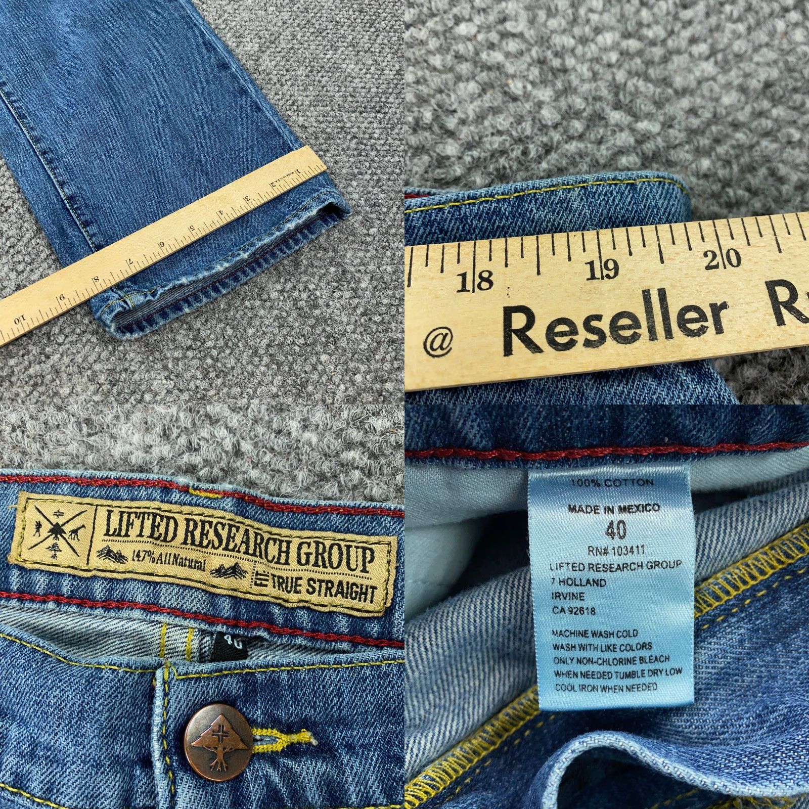 Vintage VINTAGE LRG Jeans Men 40 Blue True Straight 5-Pocket Denim Mid Wash X-LR Size US 40 / EU 56 - 8 Thumbnail