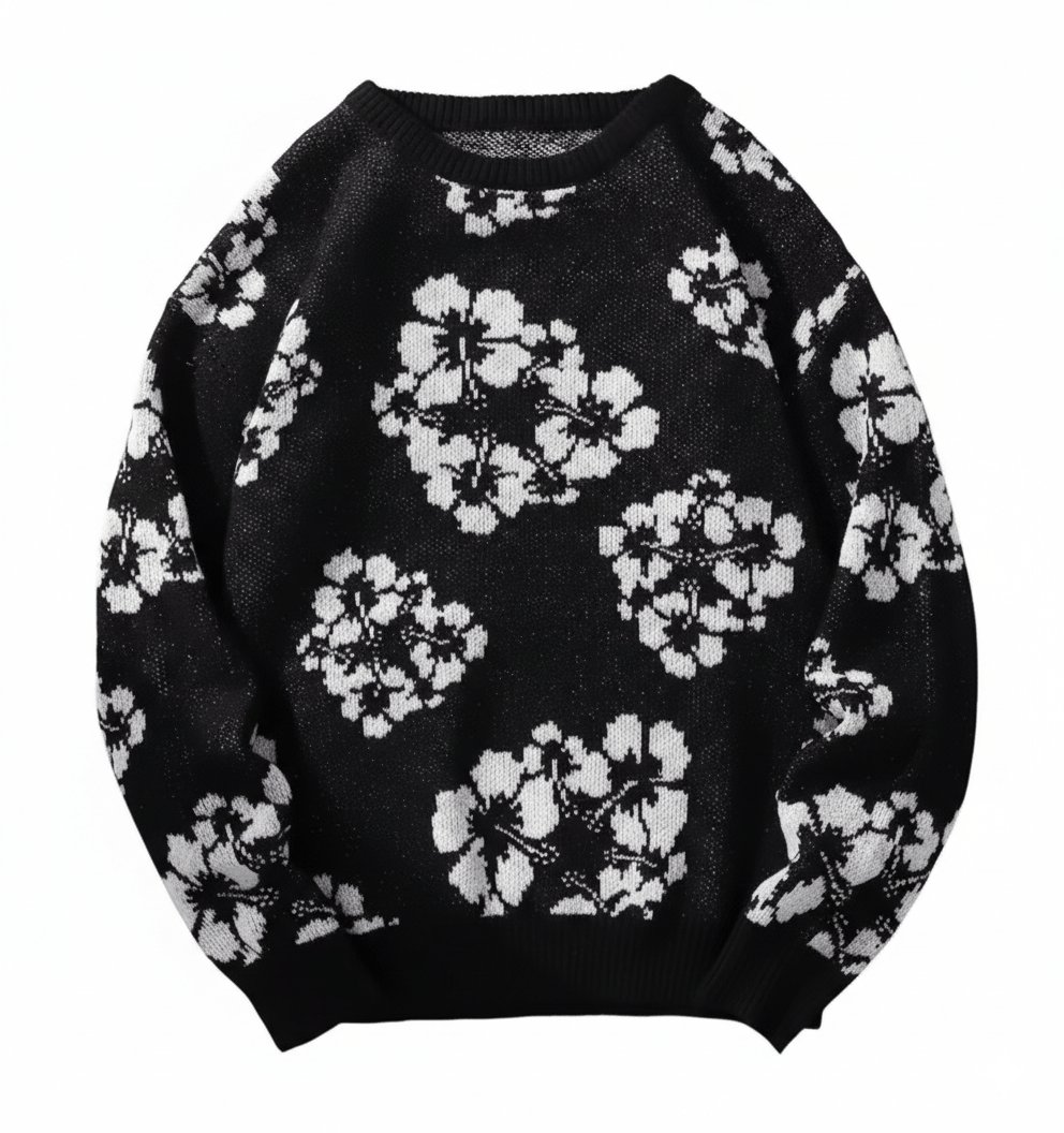 Other Streetwear Winter All-Over Floral Sweater Jacquard Knitwear Size US XXL / EU 58 / 5 - 1 Thumbnail