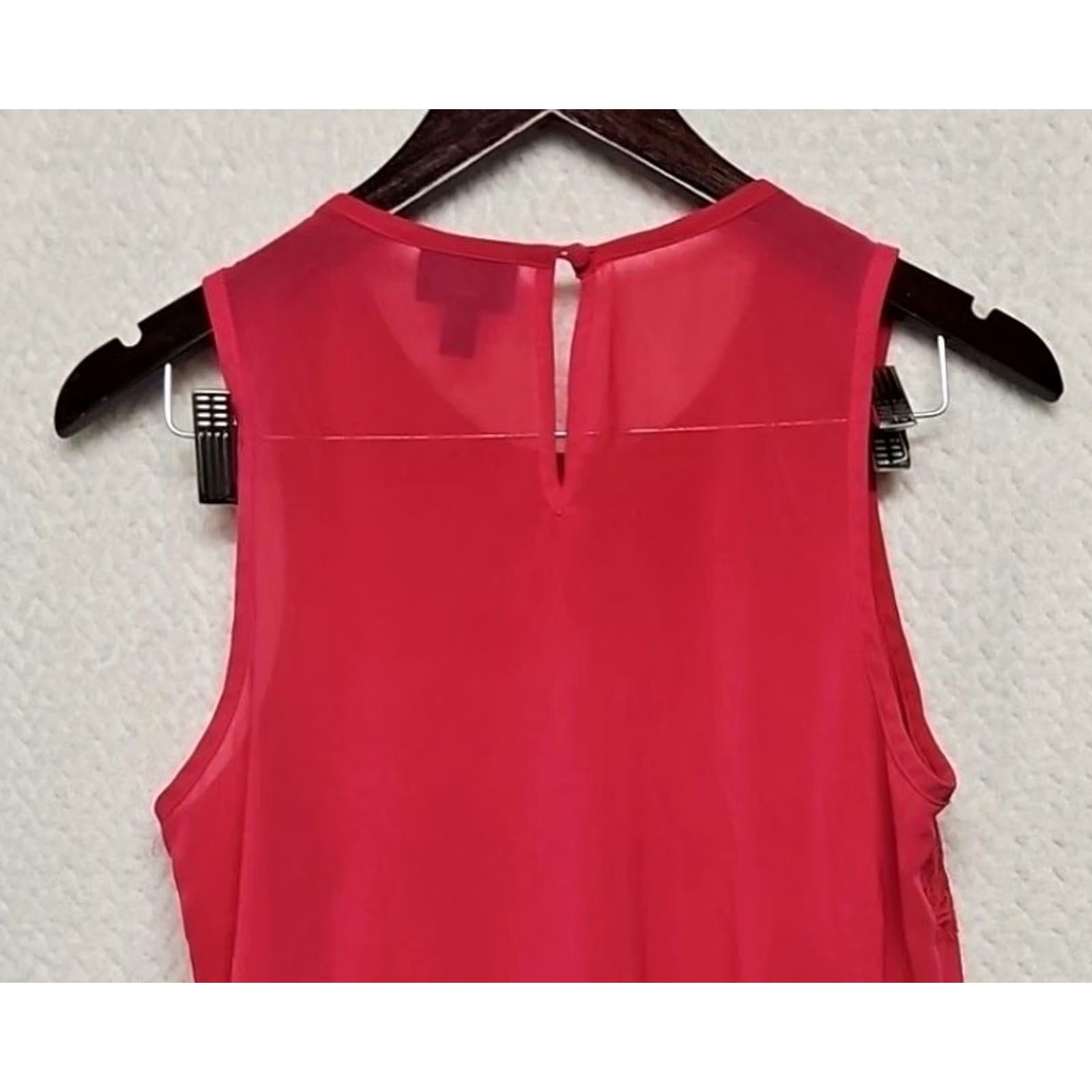 Nicole Miller Nicole Miller Blouse Shirt Women M Pink Lace Chiffon Sleeveless High Crew Camisole Feminine FlowY Body Size M / US 6-8 / IT 42-44 - 7 Thumbnail