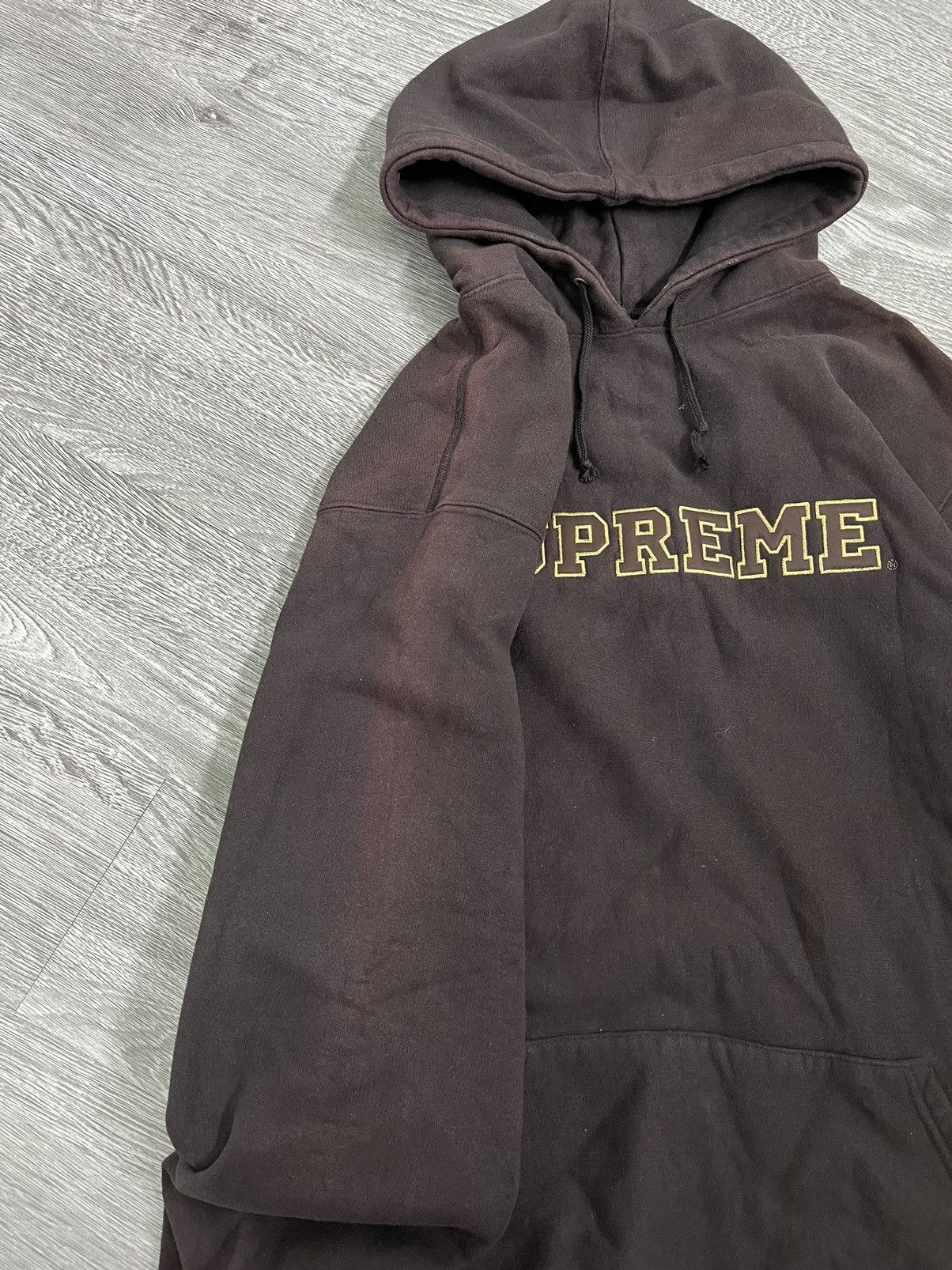 Supreme × Vintage Supreme Spell Out Hoodie Early 2000s Brown Size US XL / EU 56 / 4 - 6 Thumbnail