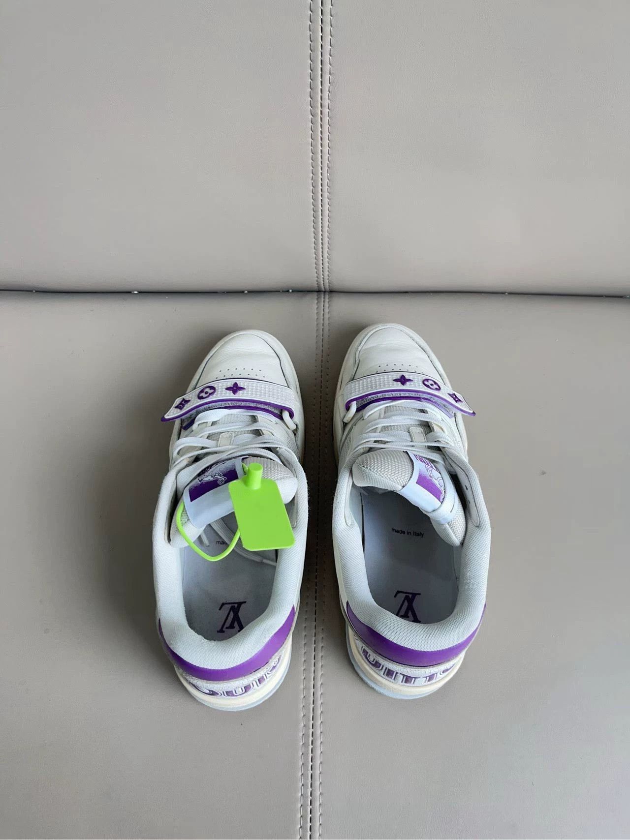 Louis Vuitton LV Trainer White/Purple Velcro 41 EU - Excellent Condition Size US 8 / EU 41 - 4 Thumbnail