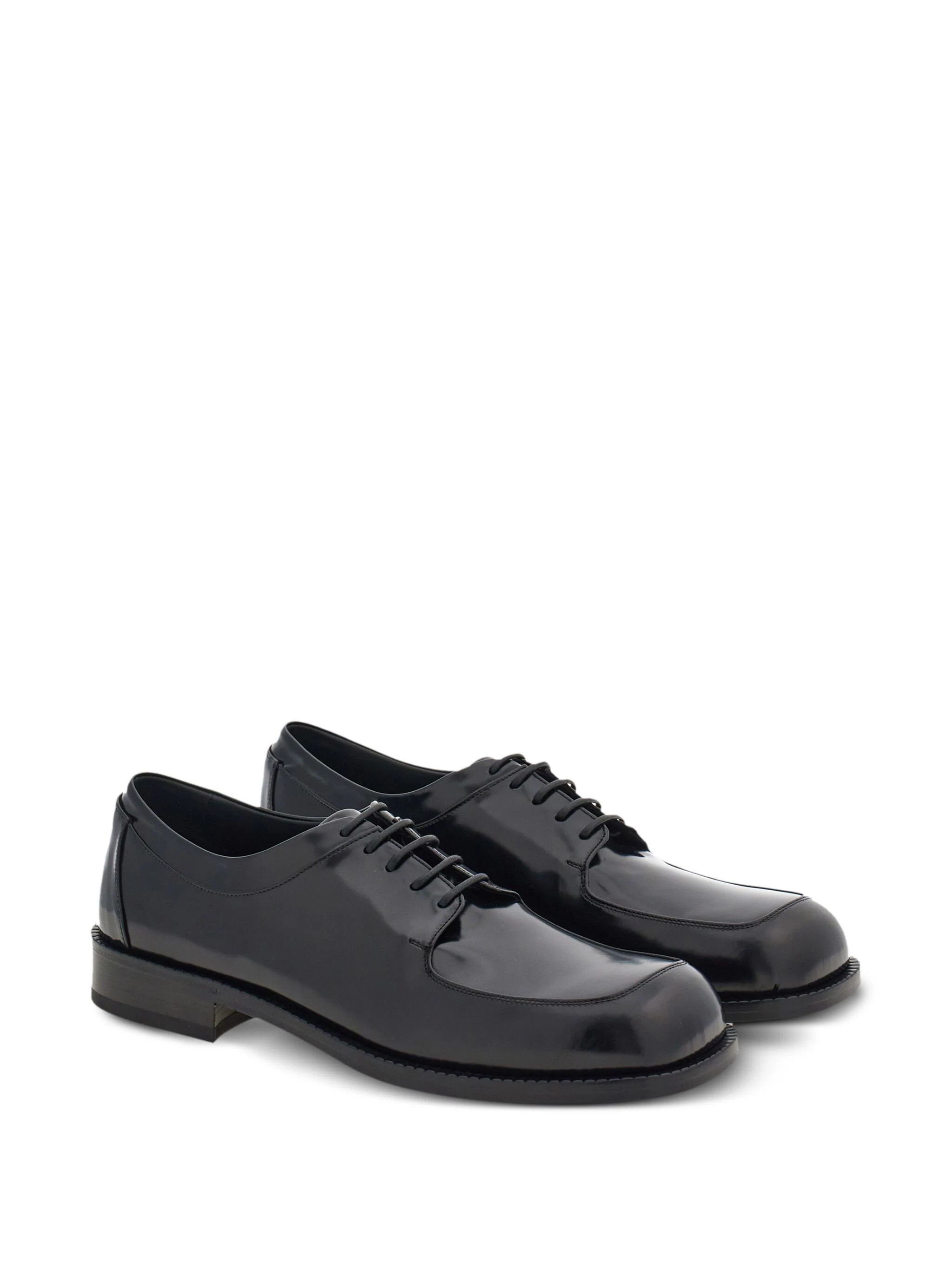 Salvatore Ferragamo o1s1rm0924 Square Toe Derby Shoes in Black Size US 10 / EU 43 - 2 Thumbnail