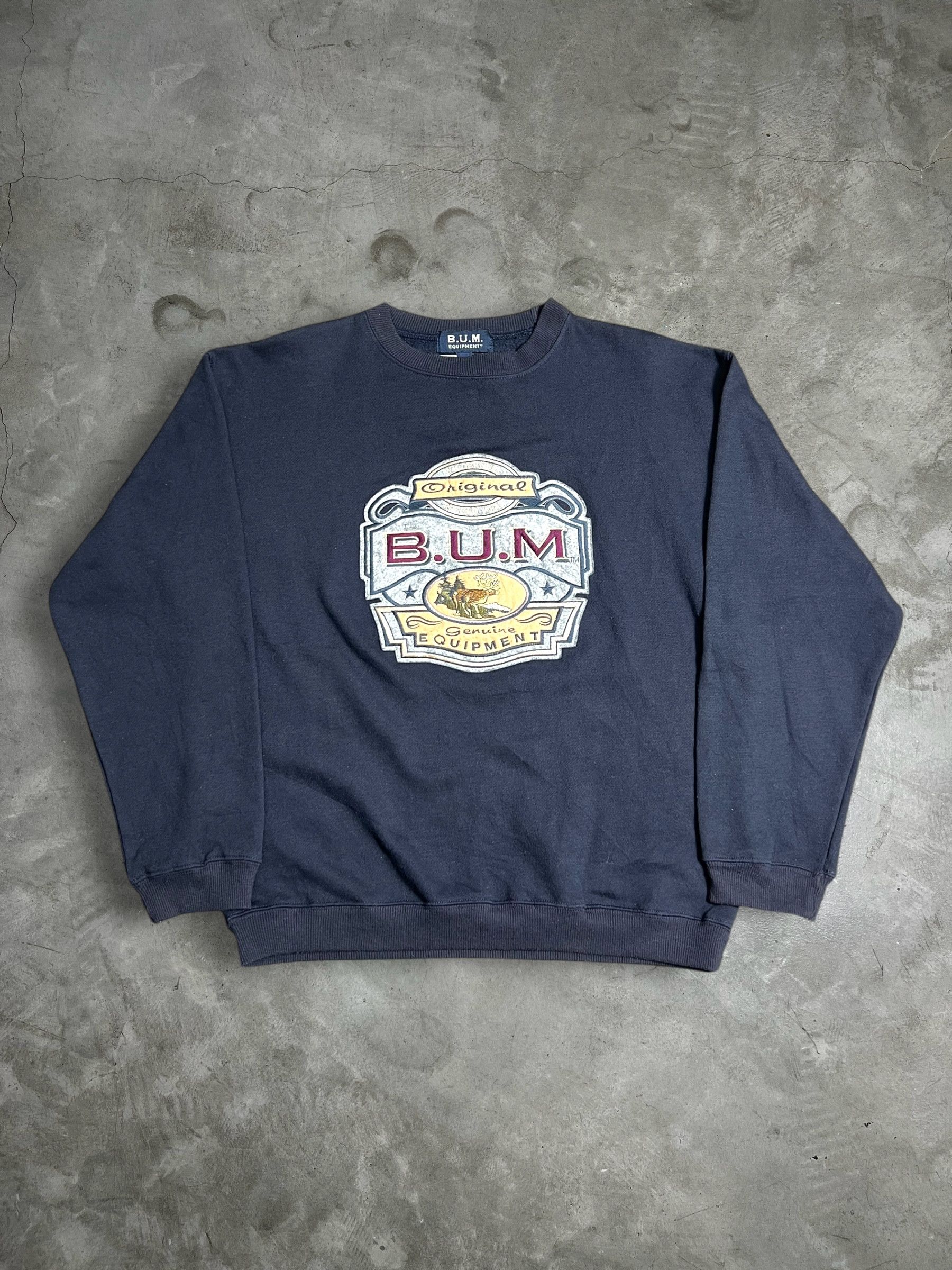 B.U.M Equipment Vintage B.U.M. Equipment Embroidery Sweatshirt (L) JKA043 Size US L / EU 52-54 / 3 - 1 Thumbnail