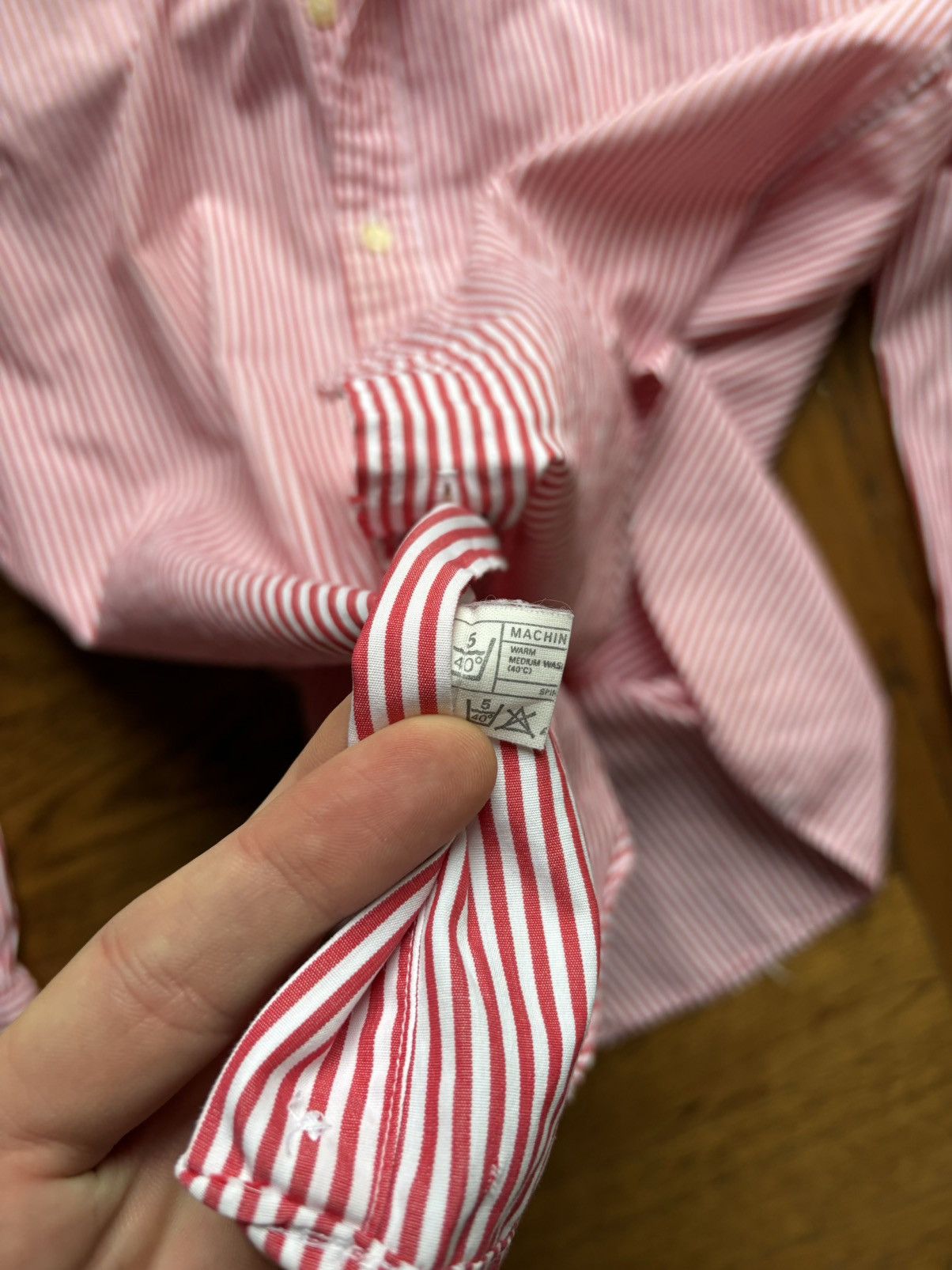 T.M. Lewin × Vintage 1960s T.M. Lewin & Sons Oxford Shirt Vintage England Stripe Size 38R - 15 Thumbnail