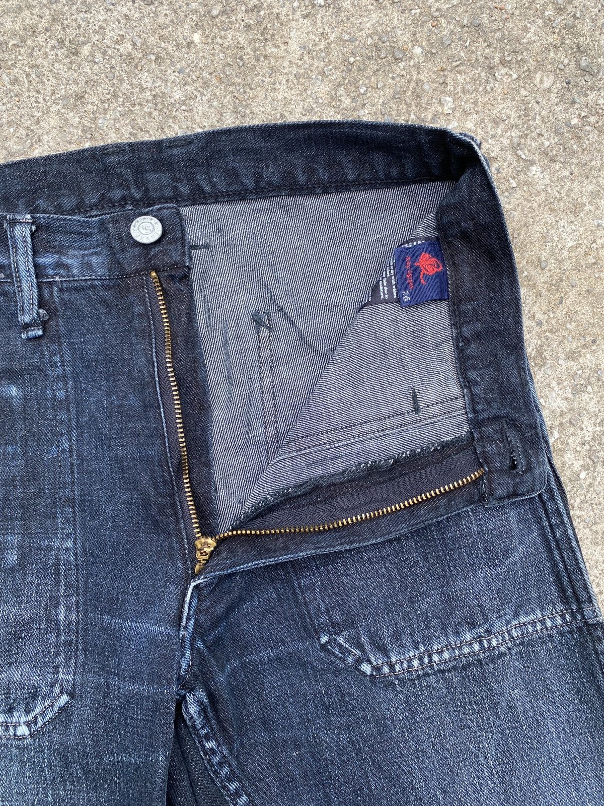 45rpm × Indigo × Japanese Brand 2000s - 45RPM Japan Fatigue Indigo Blue Faded Flare Denim Size US 26 / EU 42 - 14 Thumbnail