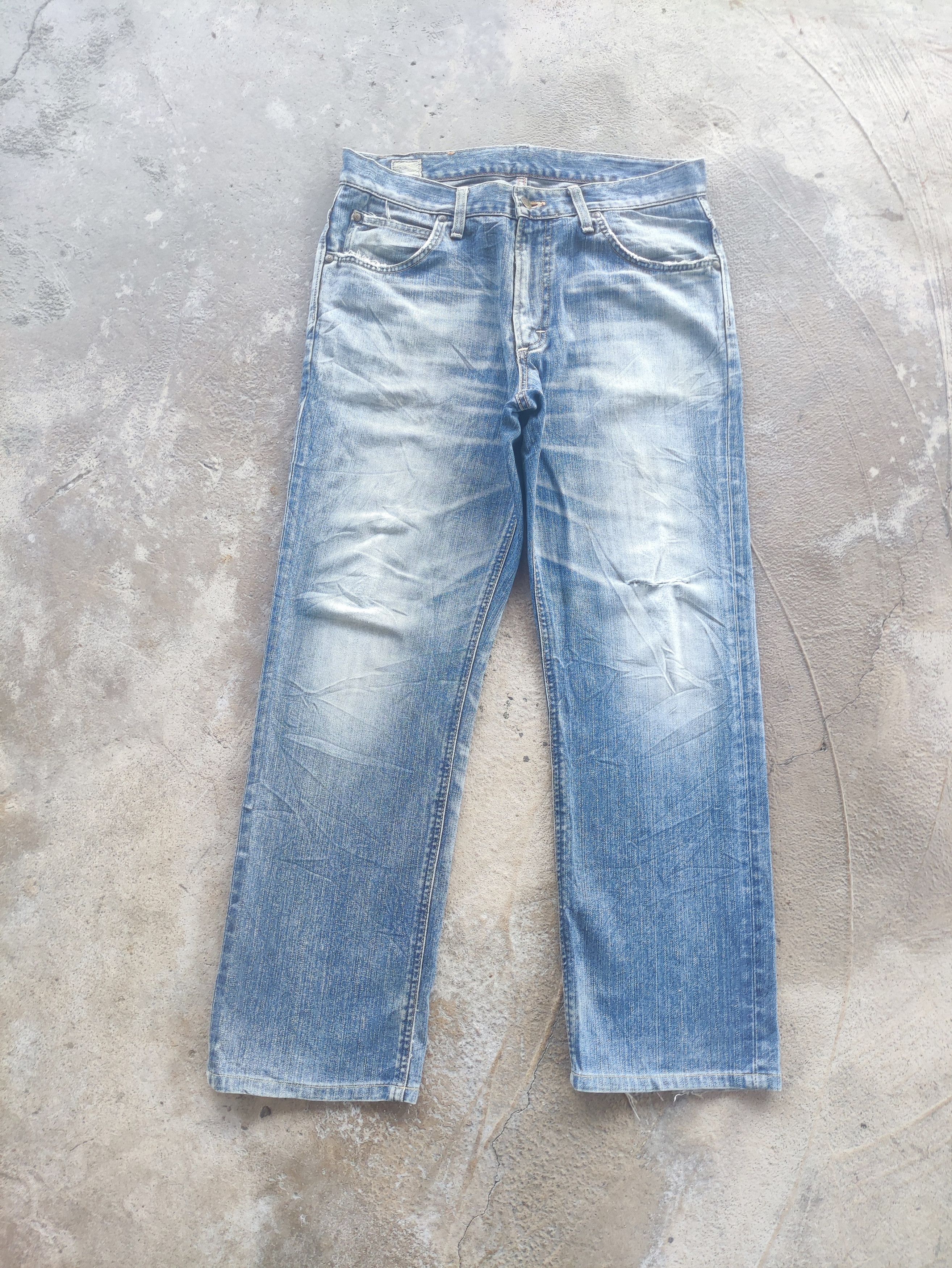 Lee Vintage Lee Baggy Distress Faded Denim Size US 34 / EU 50 - 1 Thumbnail