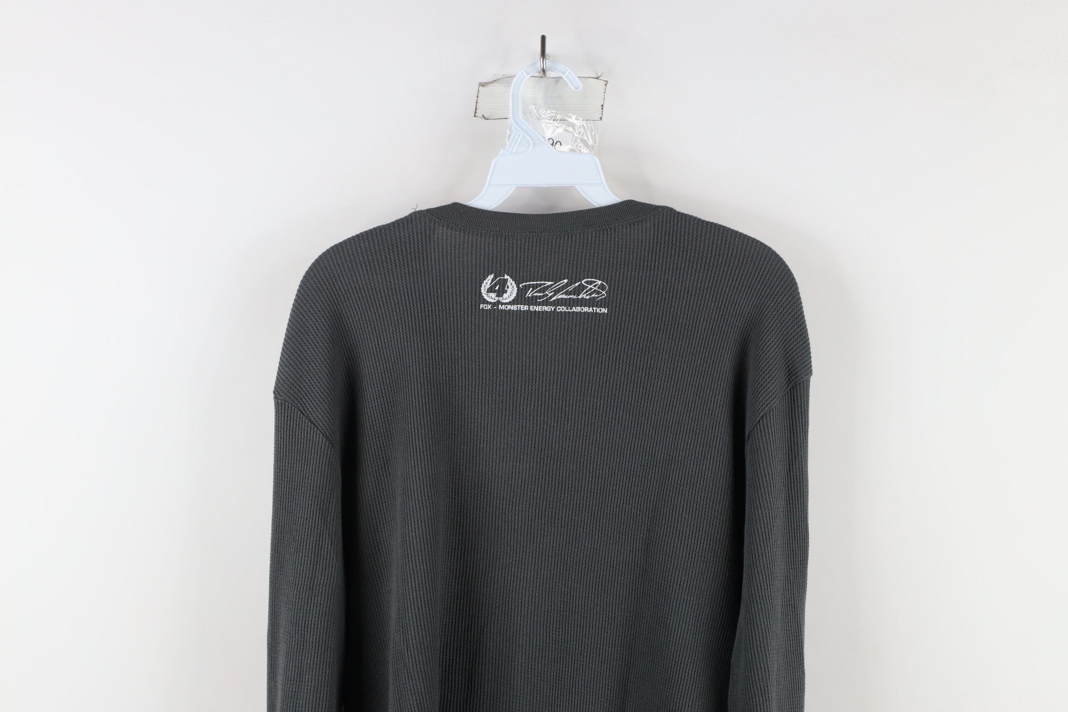 Fox Racing × Vintage Fox Racing x Monster Energy Thermal Waffle Knit T-Shirt Size US XL / EU 56 / 4 - 13 Thumbnail