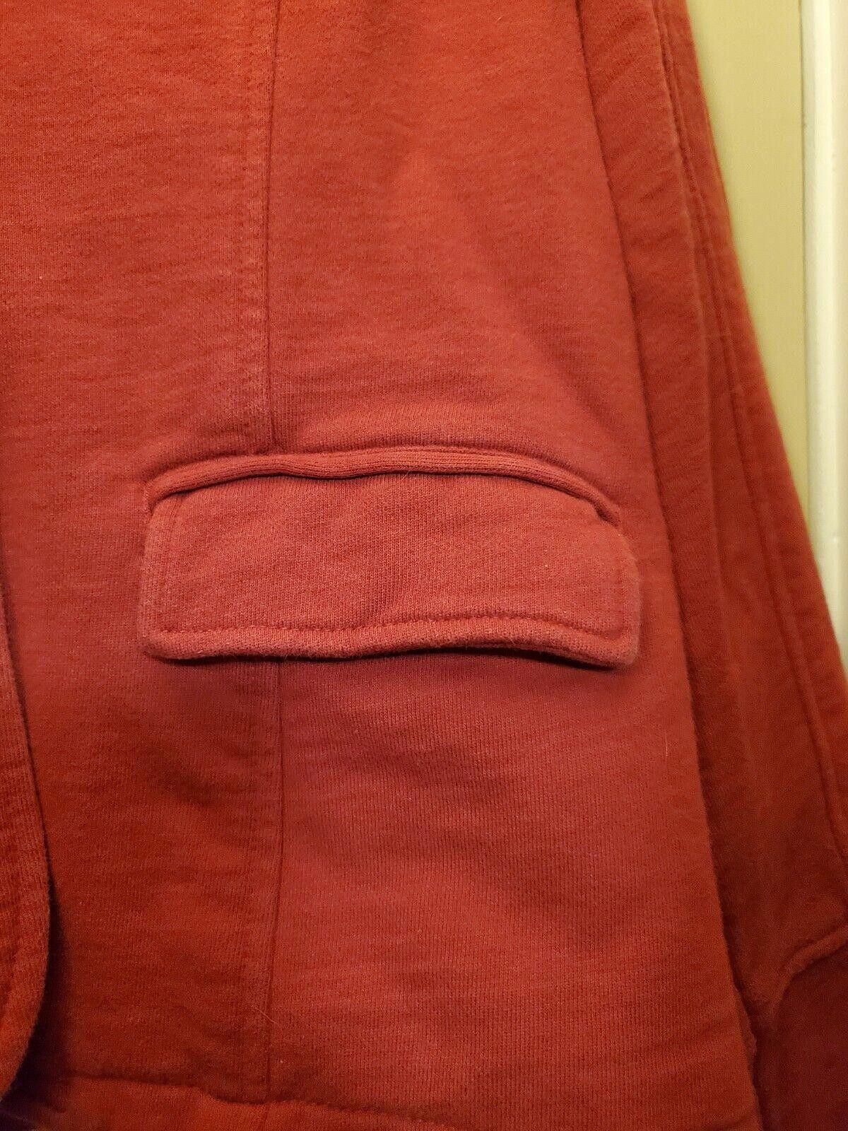 Designer Ruff Hewn Red Knit Jacket Blazer Gold Rhinestone Buttons M Size M / US 6-8 / IT 42-44 - 3 Thumbnail