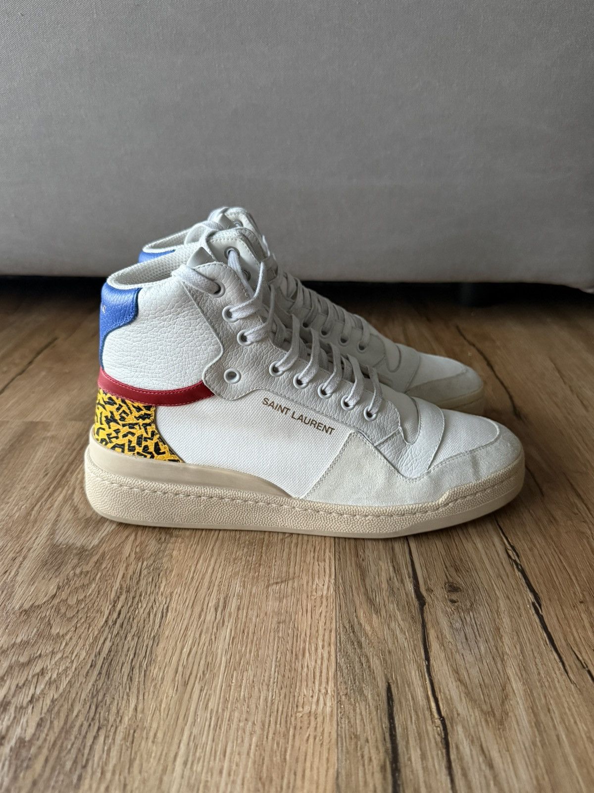 Saint Laurent Paris Saint Laurent Paris SL/24 Mid Top Sneakers – White Leopard Size US 8 / EU 41 - 1 Thumbnail
