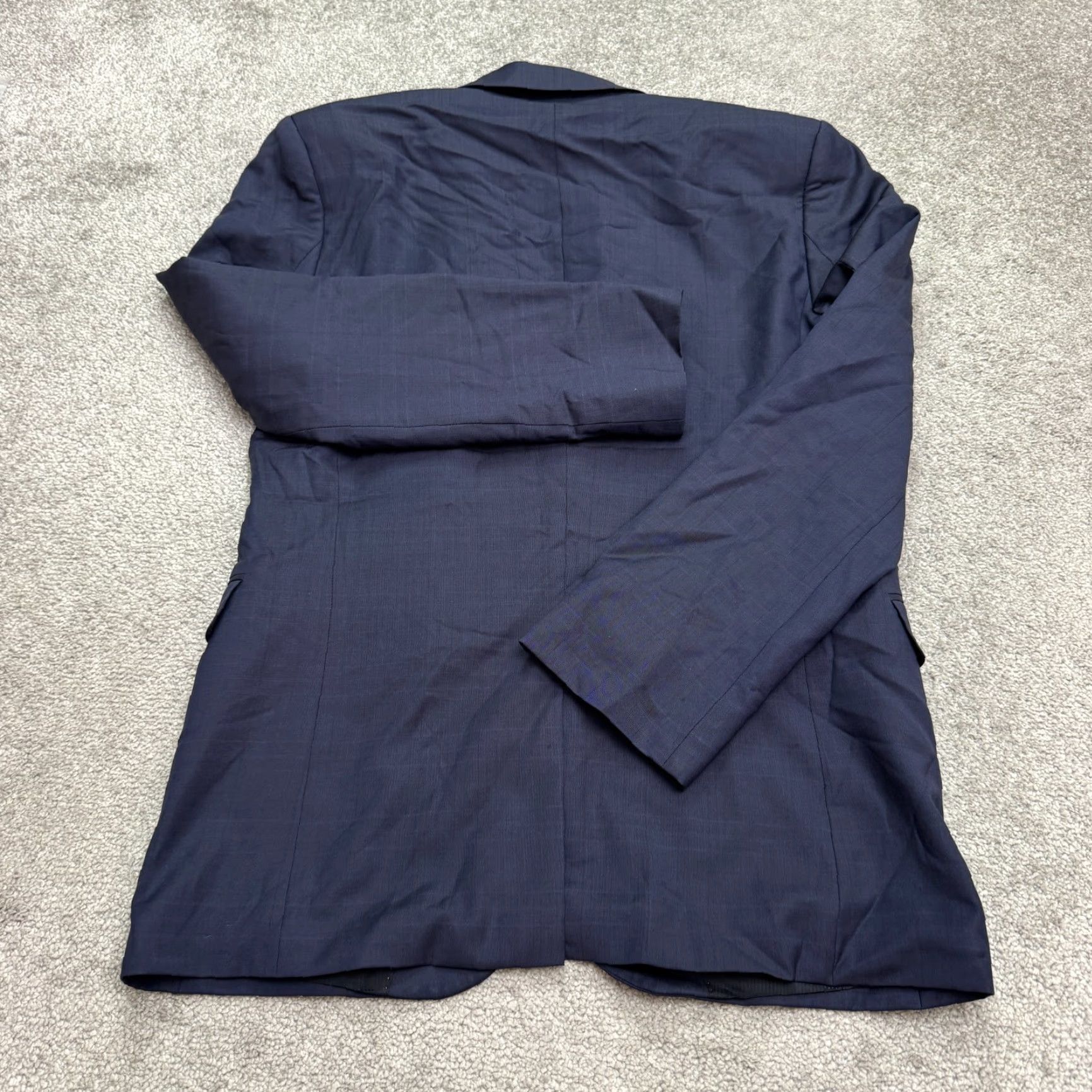 Hugo Boss HUGO BOSS Super100 Virgin Wool Slim Fit Blazer Jacket Mens 40R Navy Blue Size 40R - 2 Thumbnail