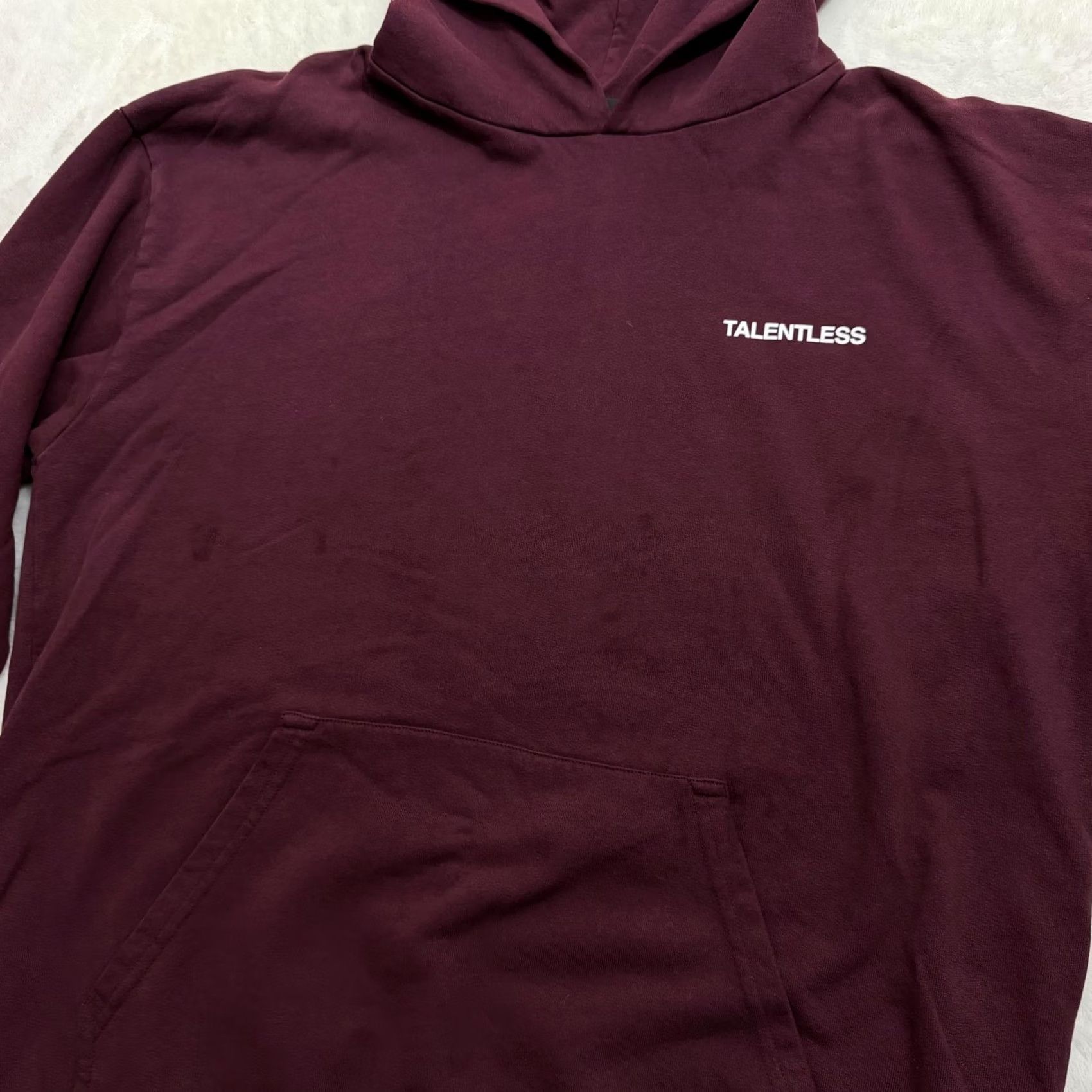 Talentless Talentless Hoodie Mens L Burgundy Fleece Pullover Logo Pockets Crew Neck Long Sleeve Winter Size US L / EU 52-54 / 3 - 7 Thumbnail