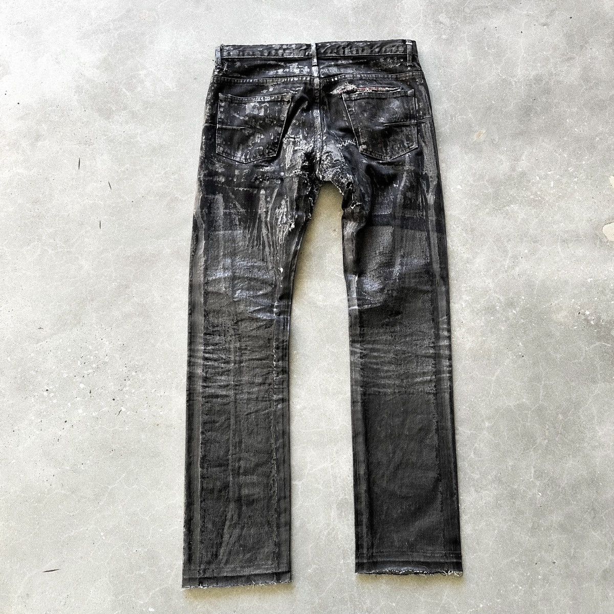 Dior Dior THRASHED AW03 “LUSTER” BORO Waxed Repair Denim By Hedi Size US 32 / EU 48 - 6 Thumbnail