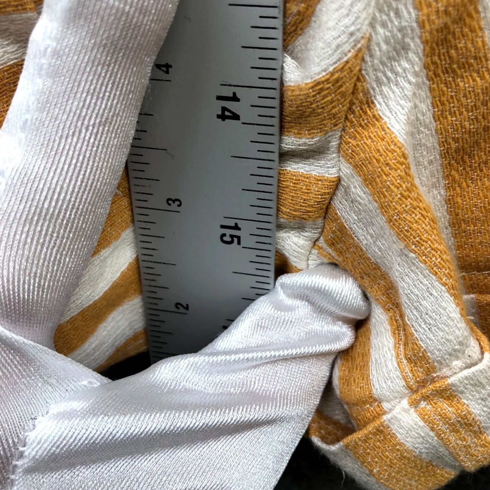 Asos ASOS Linen Blend Shorts Womens Size 6 Mustard Yellow Striped High Waisted Paperbag Relaxed Size 28" / US 6 / IT 42 - 6 Thumbnail