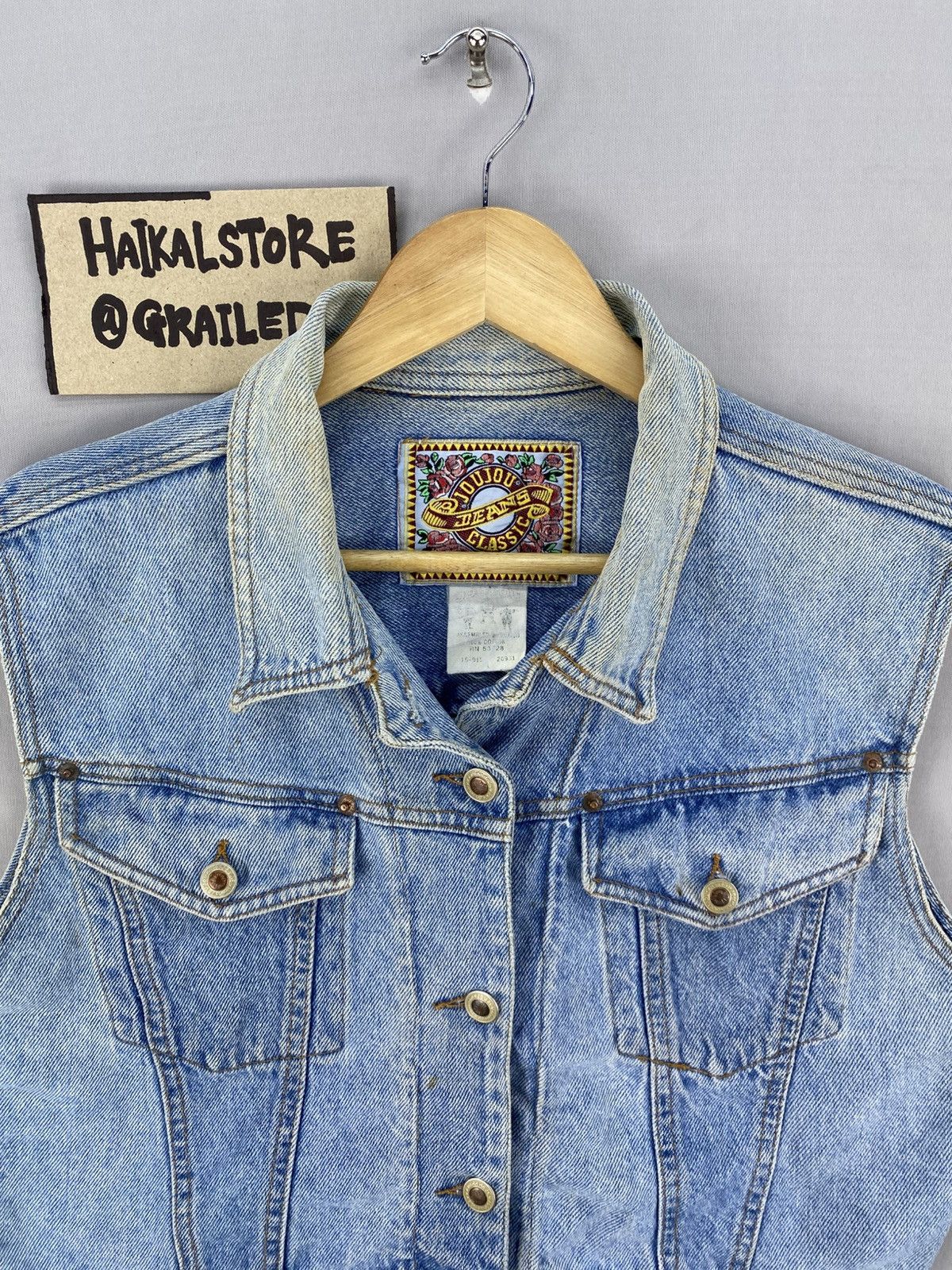 Vintage Vintage 80’s Joujou Jeans Classic Denim Vest Size M / US 6-8 / IT 42-44 - 7 Thumbnail