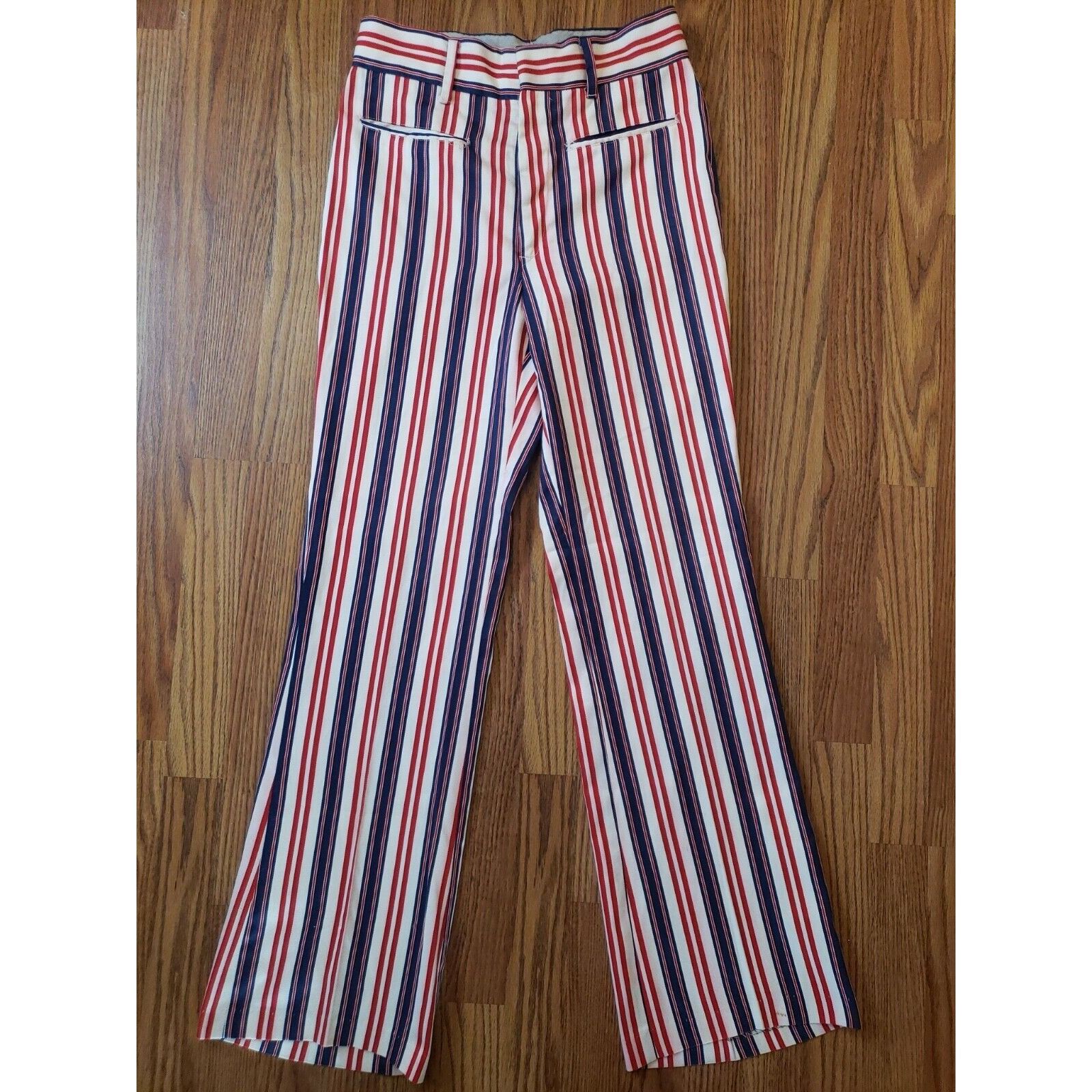 Vintage Master Prest Bell Bottom Pants 60s Wild Striped Trousers Wal Size US 30 / EU 46 - 2 Thumbnail
