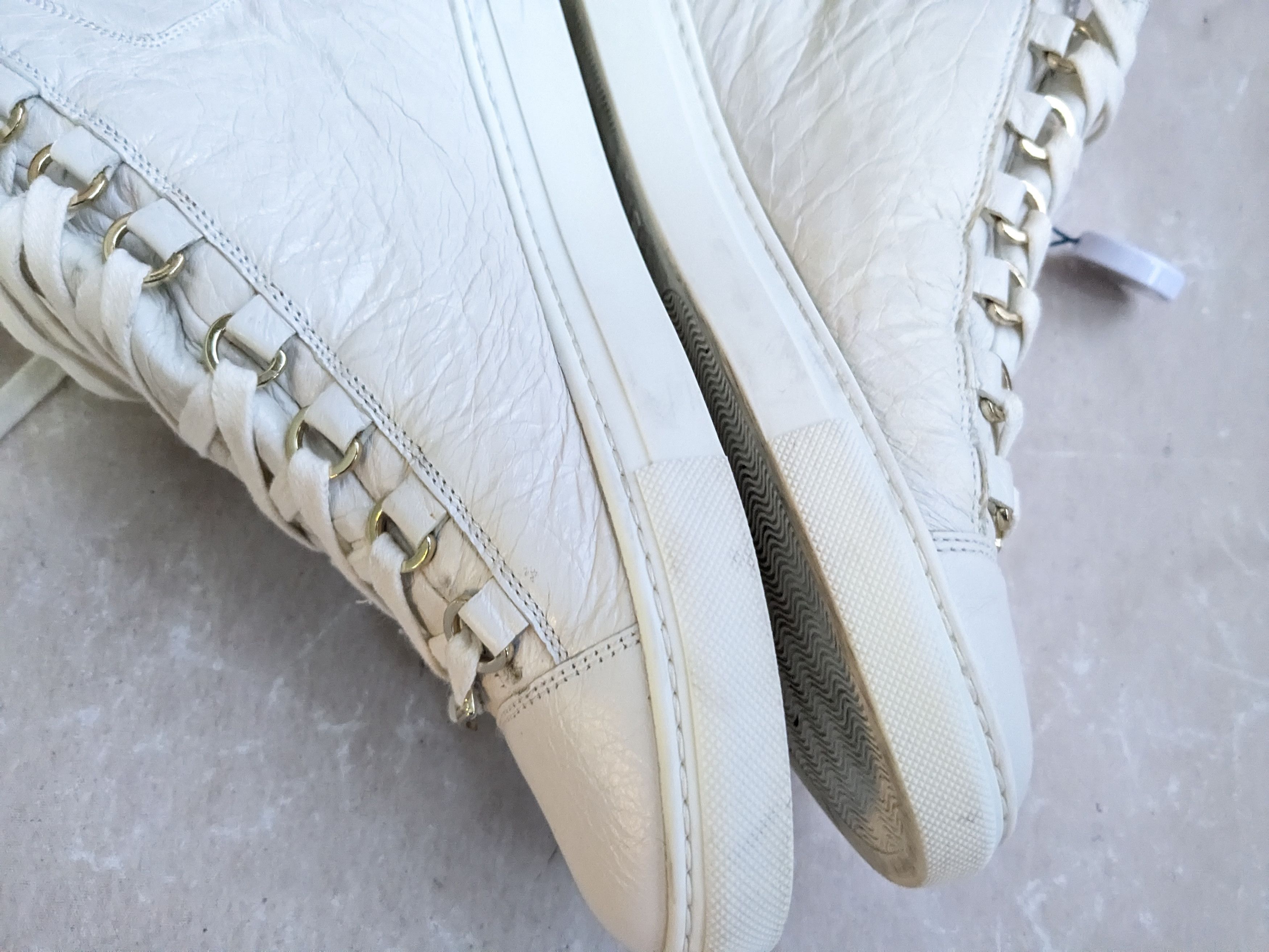 Balenciaga Balenciaga Arena White 7 Leather High Tops Lace Up Size US 7 / EU 40 - 10 Thumbnail