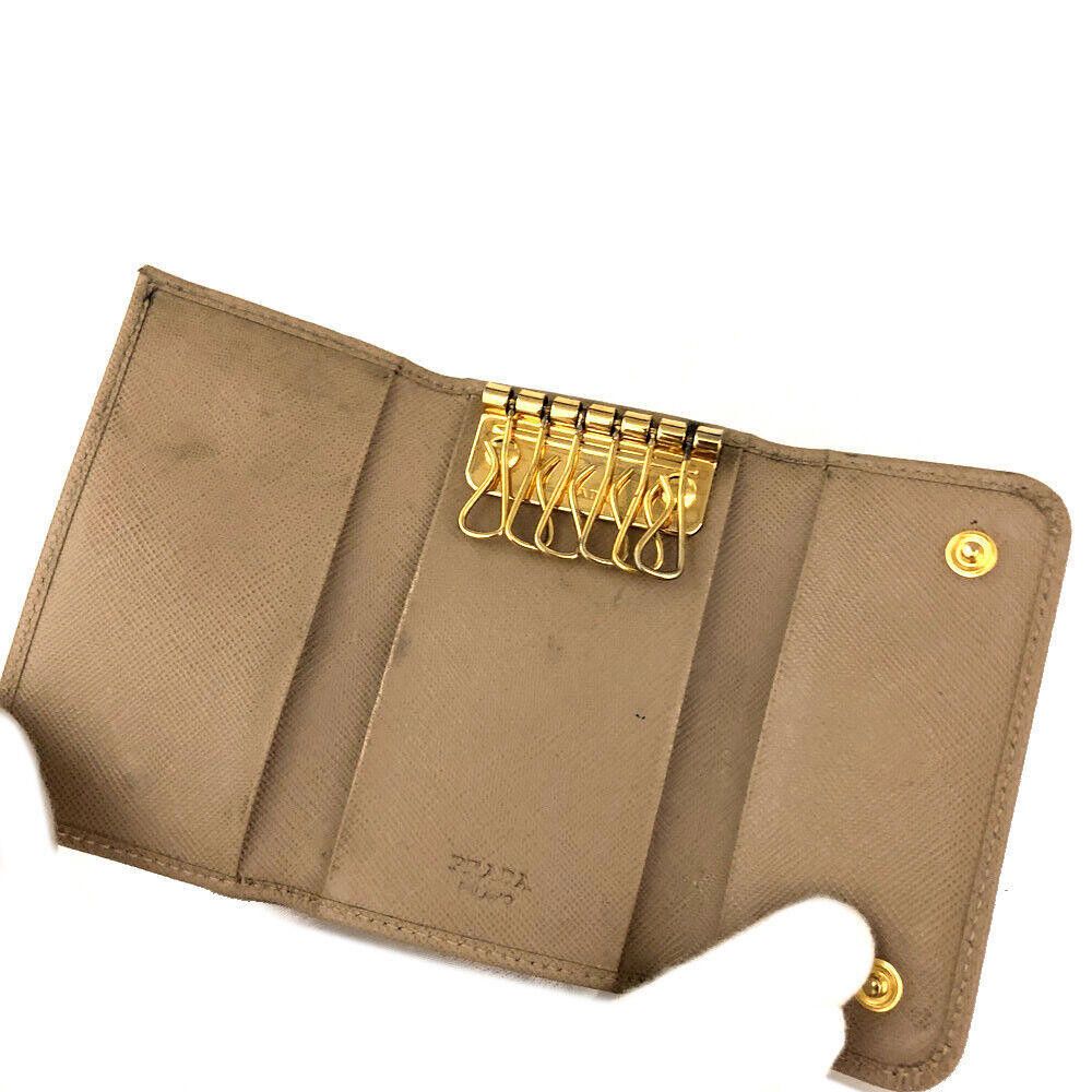Prada PRE-ORDER Prada Saffiano 4 Key Holder Beige Size ONE SIZE - 5 Thumbnail