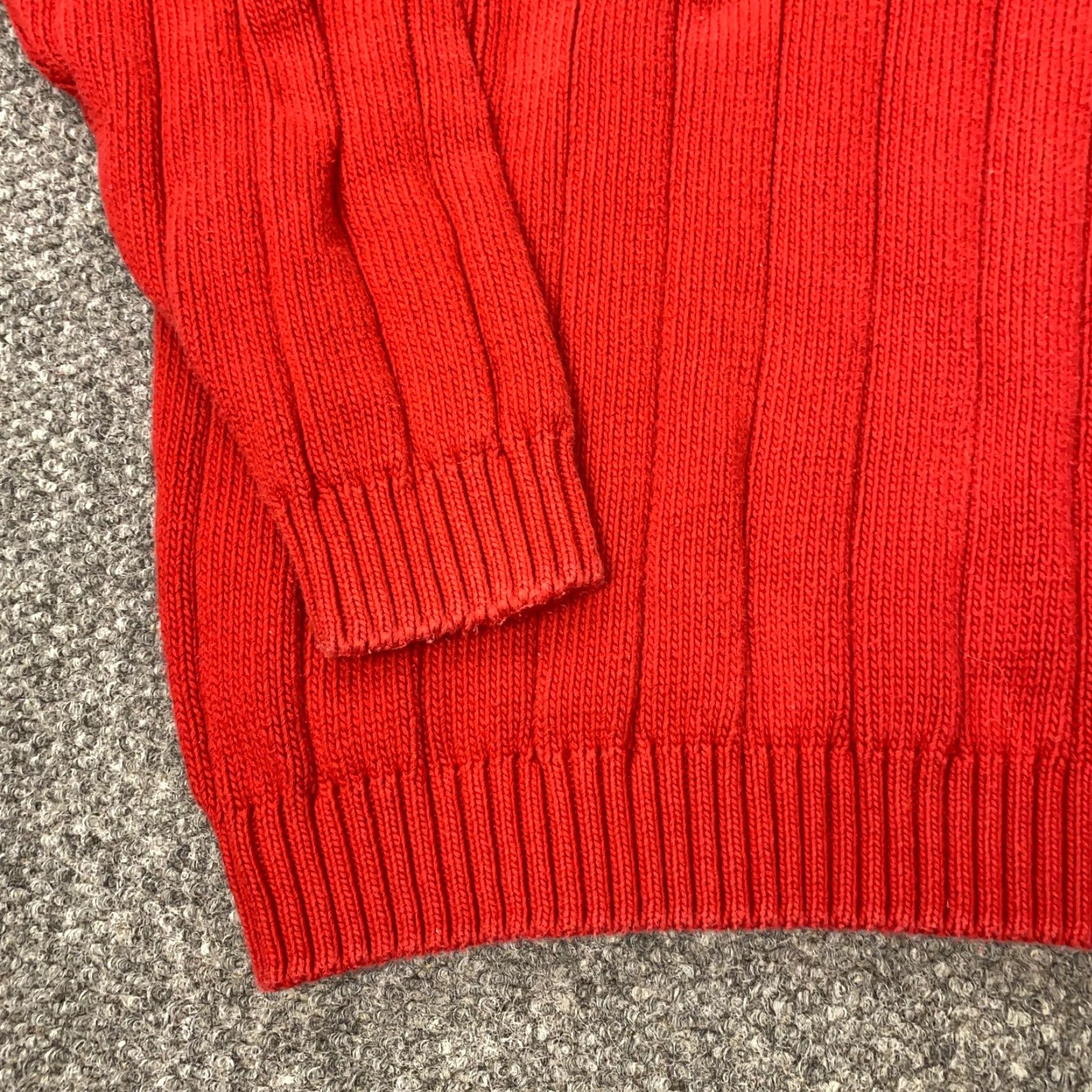 Eddie Bauer VINTAGE Eddie Bauer Sweater Mens XL Red Ribbed Heavy Knit V-Neck Embroidered 90s Size US XL / EU 56 / 4 - 5 Thumbnail