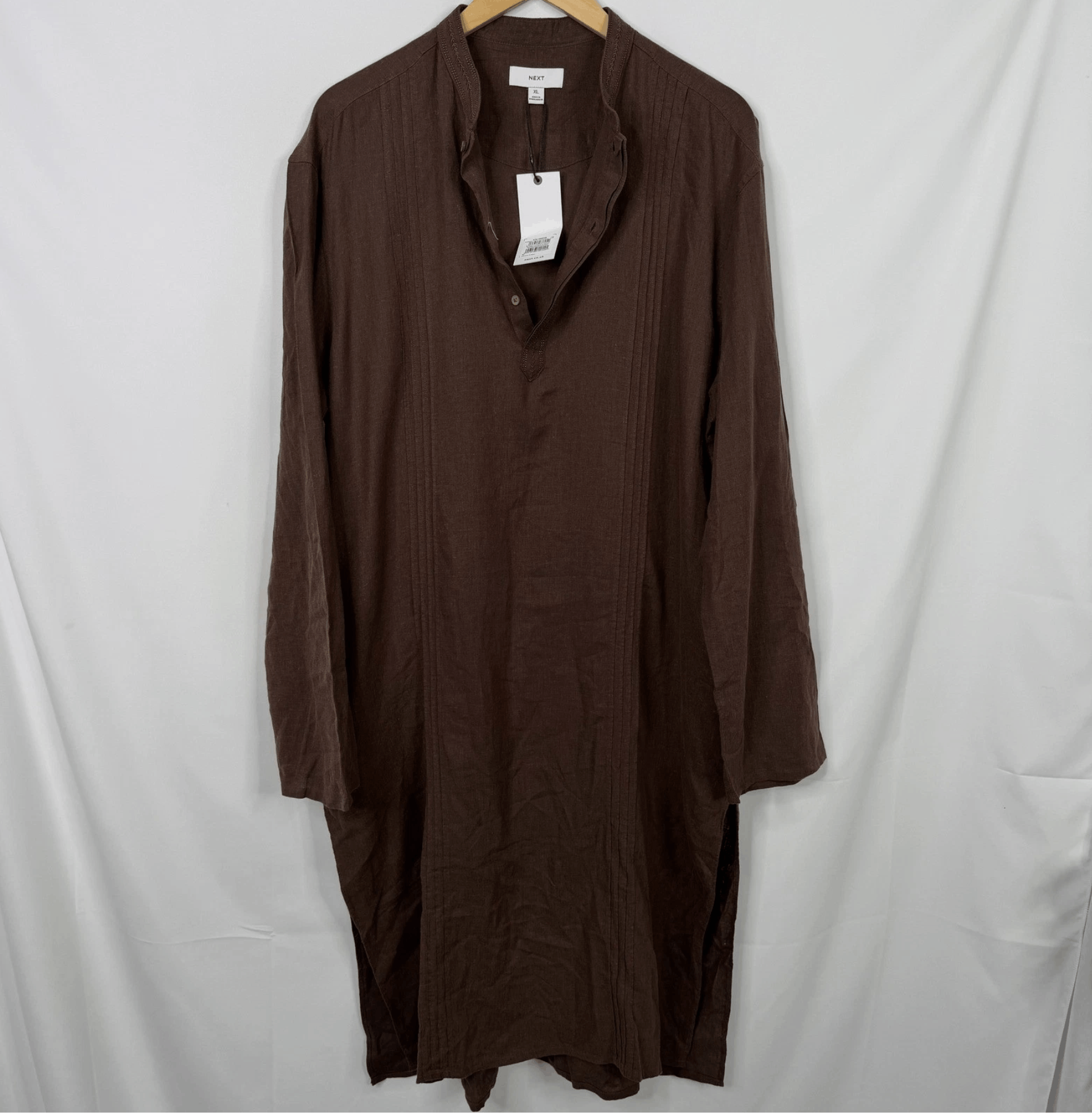 NEXT Next Mens Brown Linen Blend Tunic NWT Size US XL / EU 56 / 4 - 7 Thumbnail