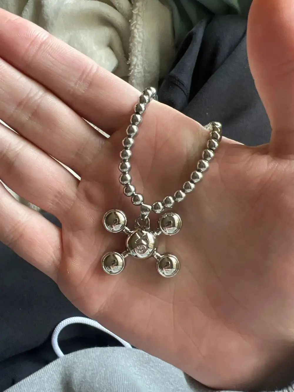 Jewelry Round Bead Chain Quadangle Ball Pendant Size ONE SIZE - 4 Thumbnail