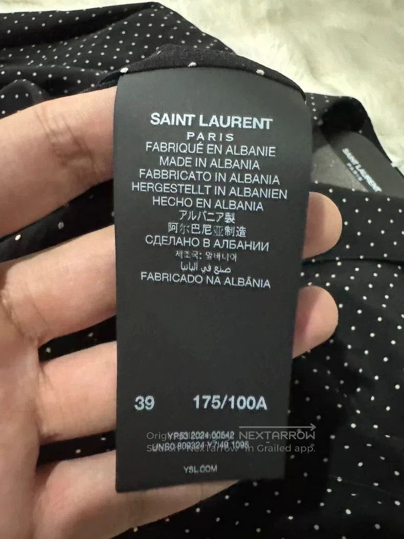 Saint Laurent Paris Saint Laurent Men's Polka Dot Silk Shirt. Size US M / EU 48-50 / 2 - 4 Thumbnail