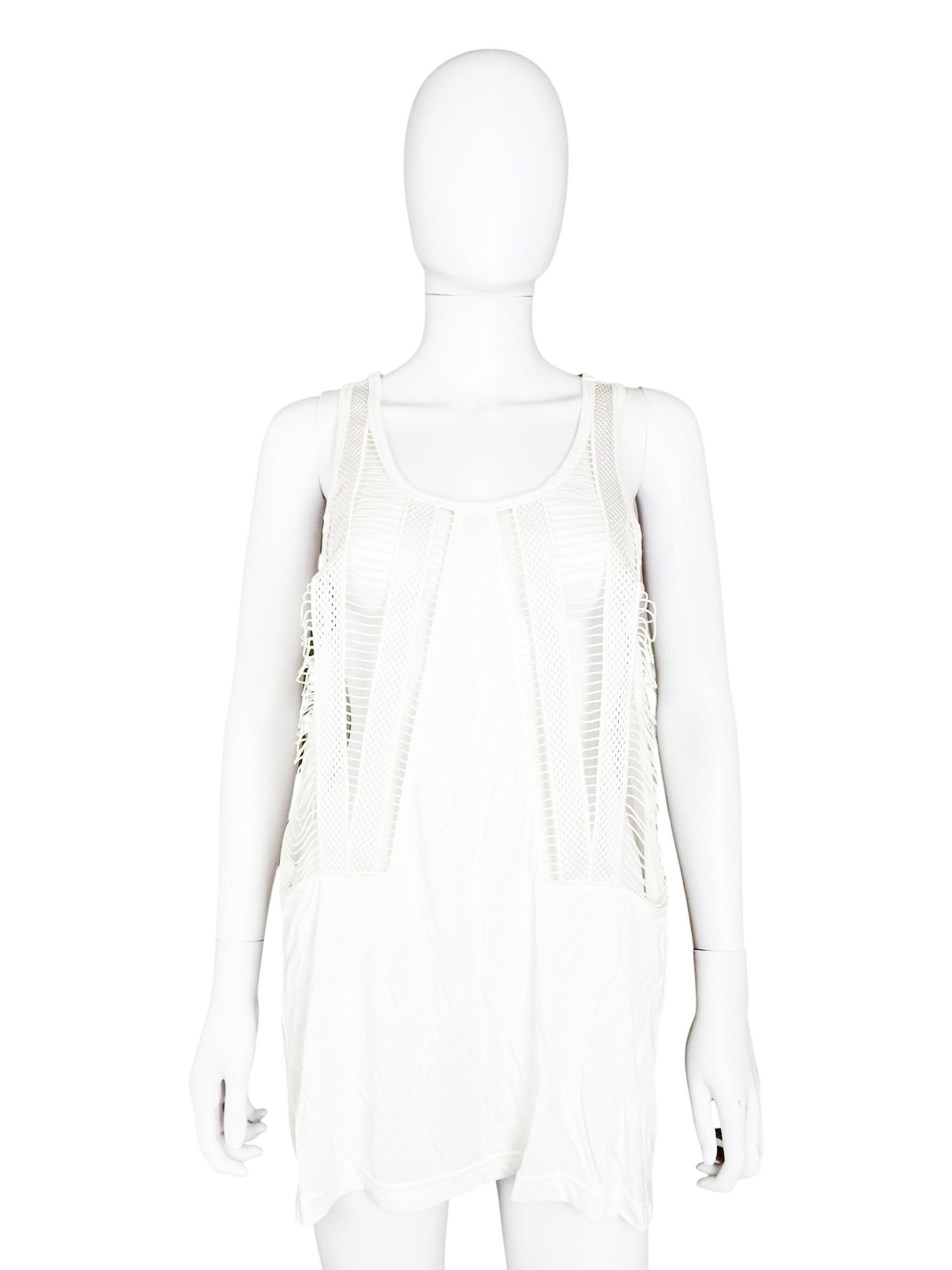 Givenchy by Riccardo Tisci 2000's Intarsia Embroidered White Tank Top Size M / US 6-8 / IT 42-44 - 1 Thumbnail