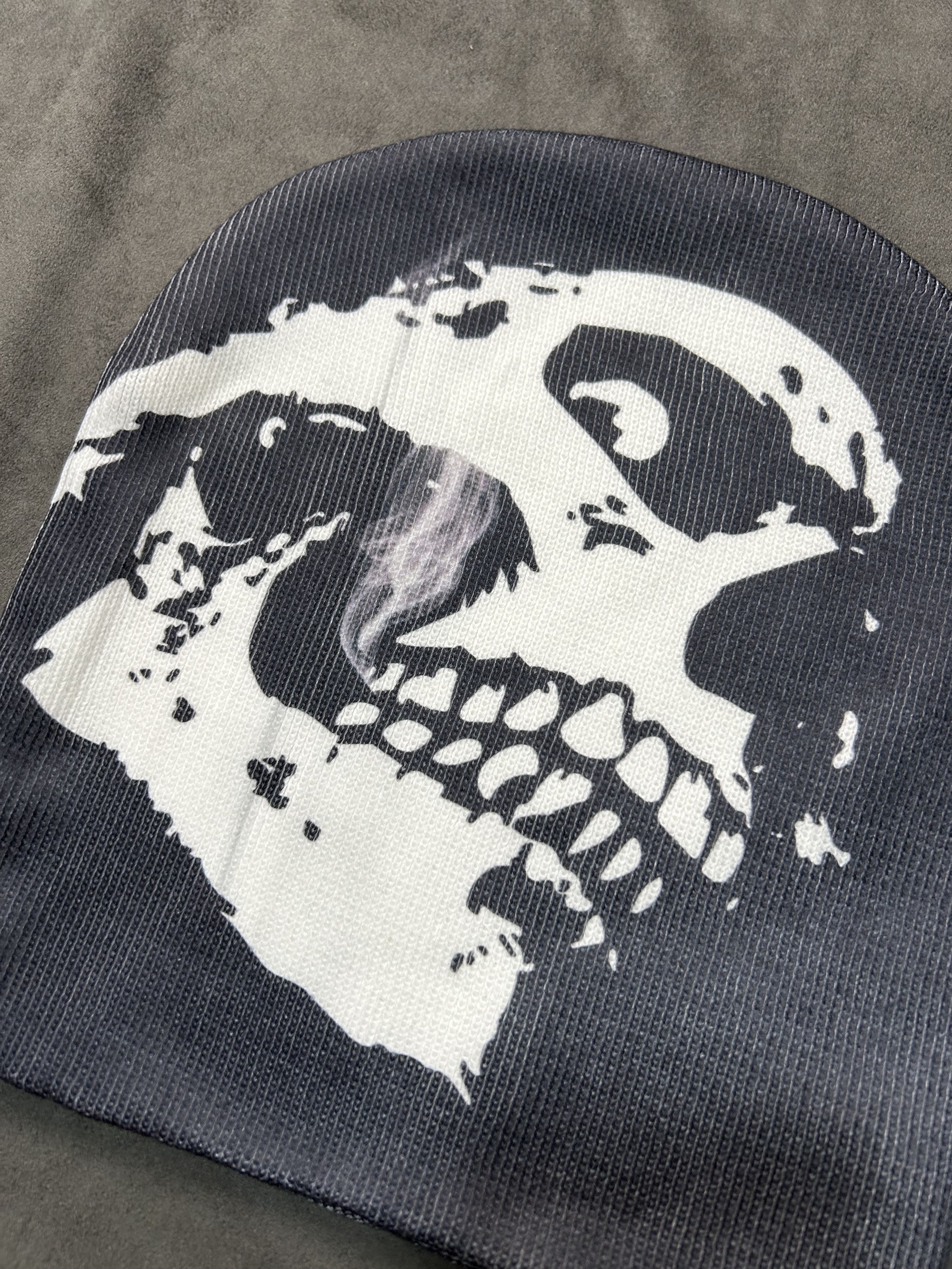 Japanese Brand Rare Godfather and Skull No Cuff Knit Beanie Hat Black OS Size ONE SIZE - 5 Thumbnail